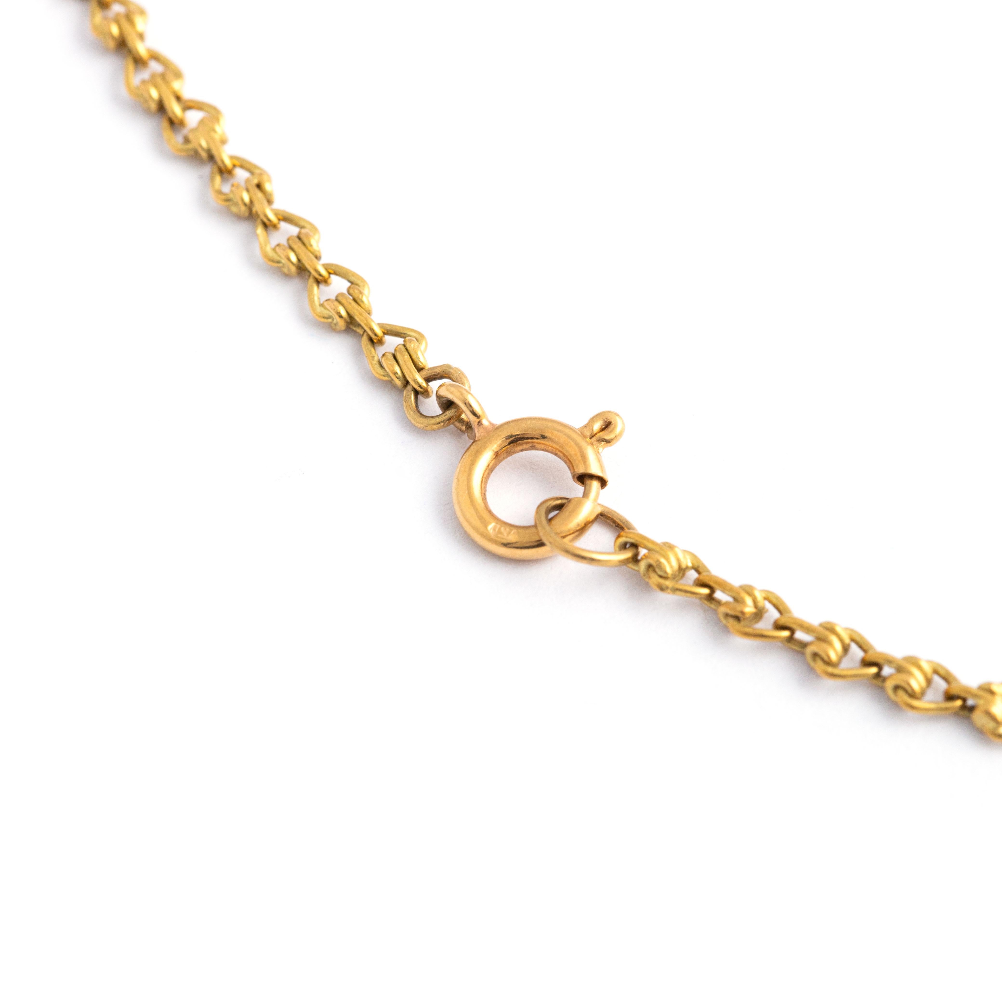 da uomo o donna Significativo fiore di corallo Collana a catena con ciondolo in oro in vendita