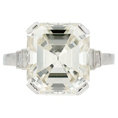 Significant Size 6.91 Antique Emerald Cut Diamond Engagement Ring GIA Certified