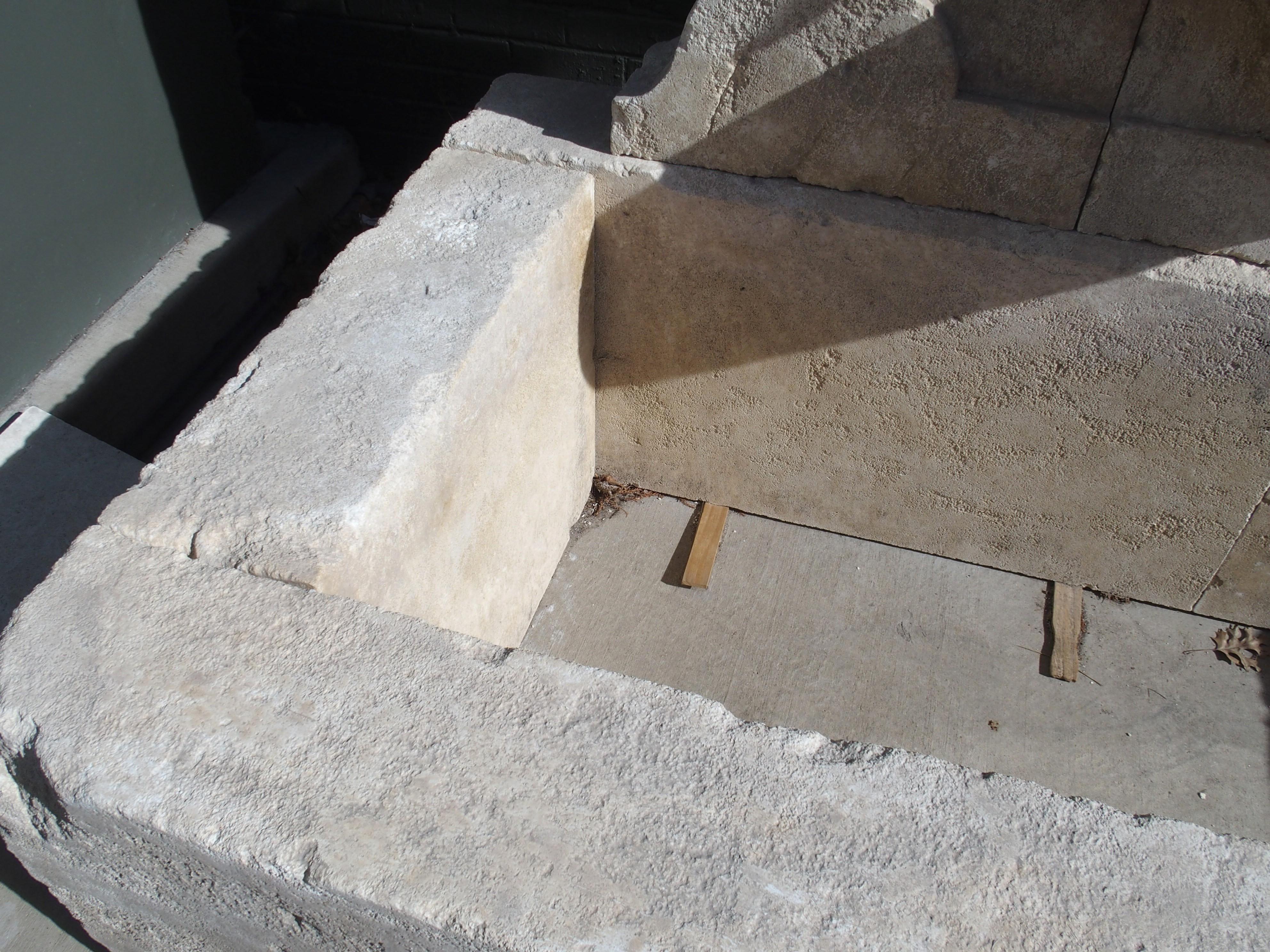 Sigonce Large Carved Spill Bowl Limestone Wall Fountain from Provence, France For Sale 3
