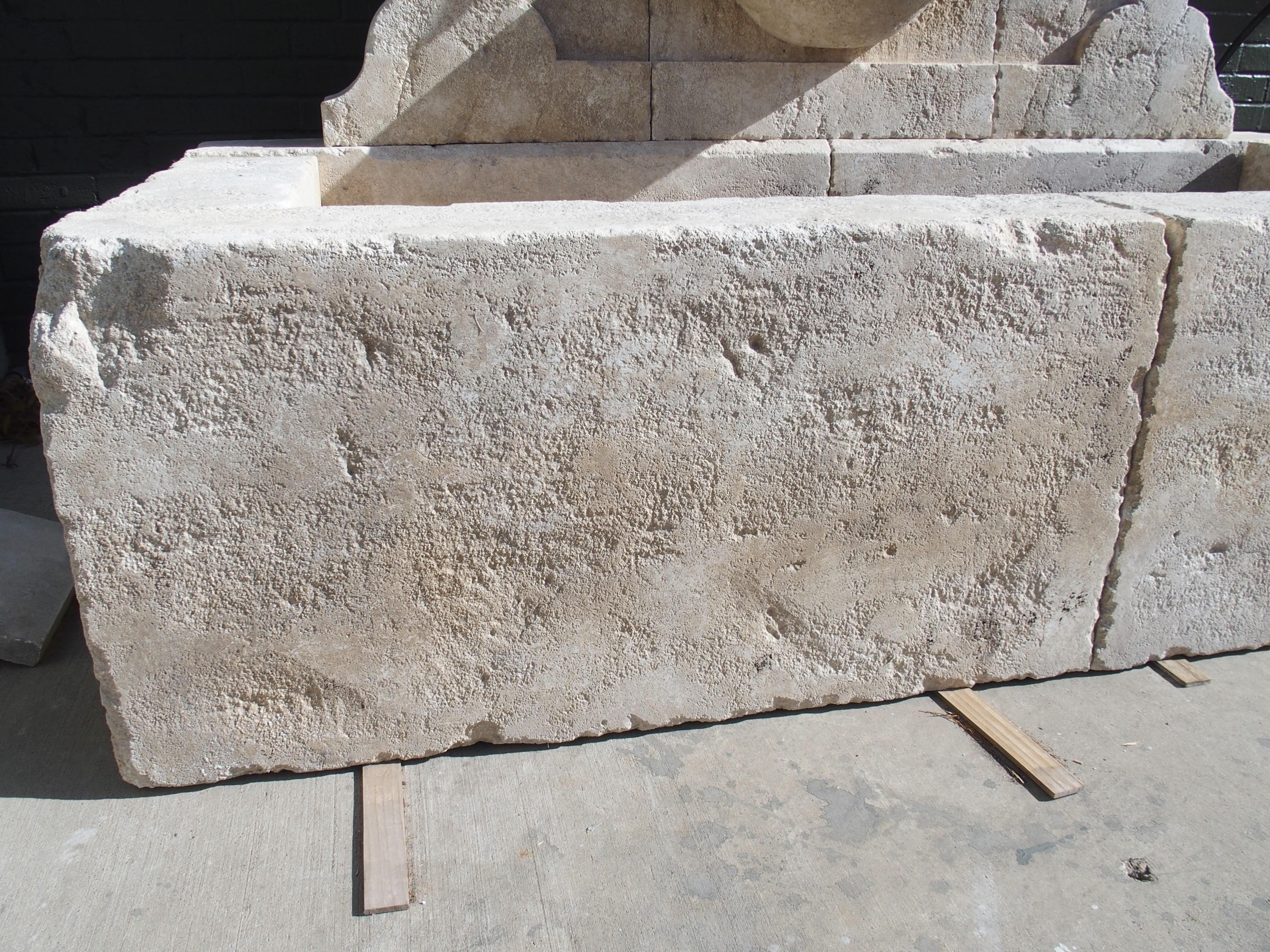 Sigonce Large Carved Spill Bowl Limestone Wall Fountain from Provence, France For Sale 5