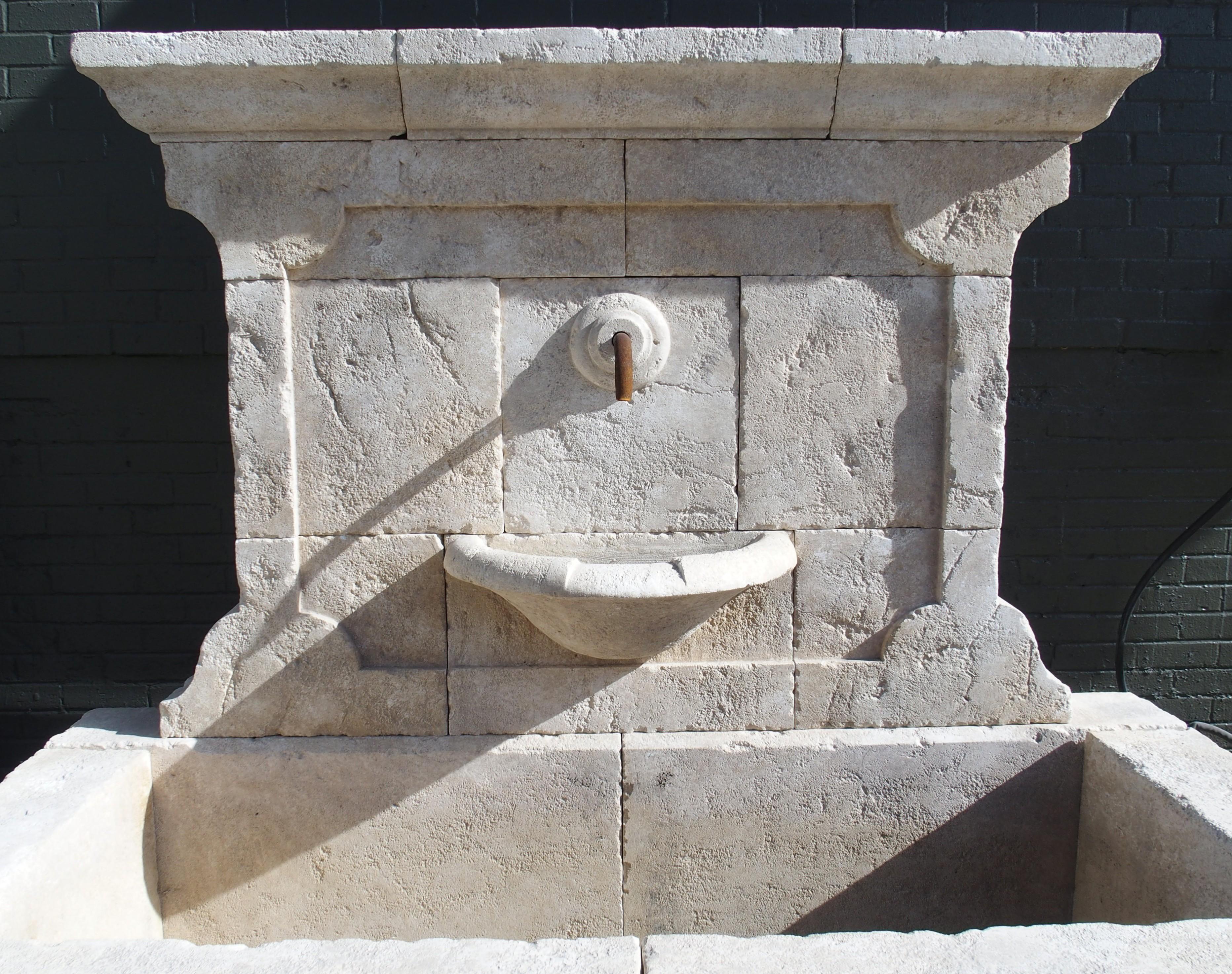 Sigonce Large Carved Spill Bowl Limestone Wall Fountain from Provence, France For Sale 7