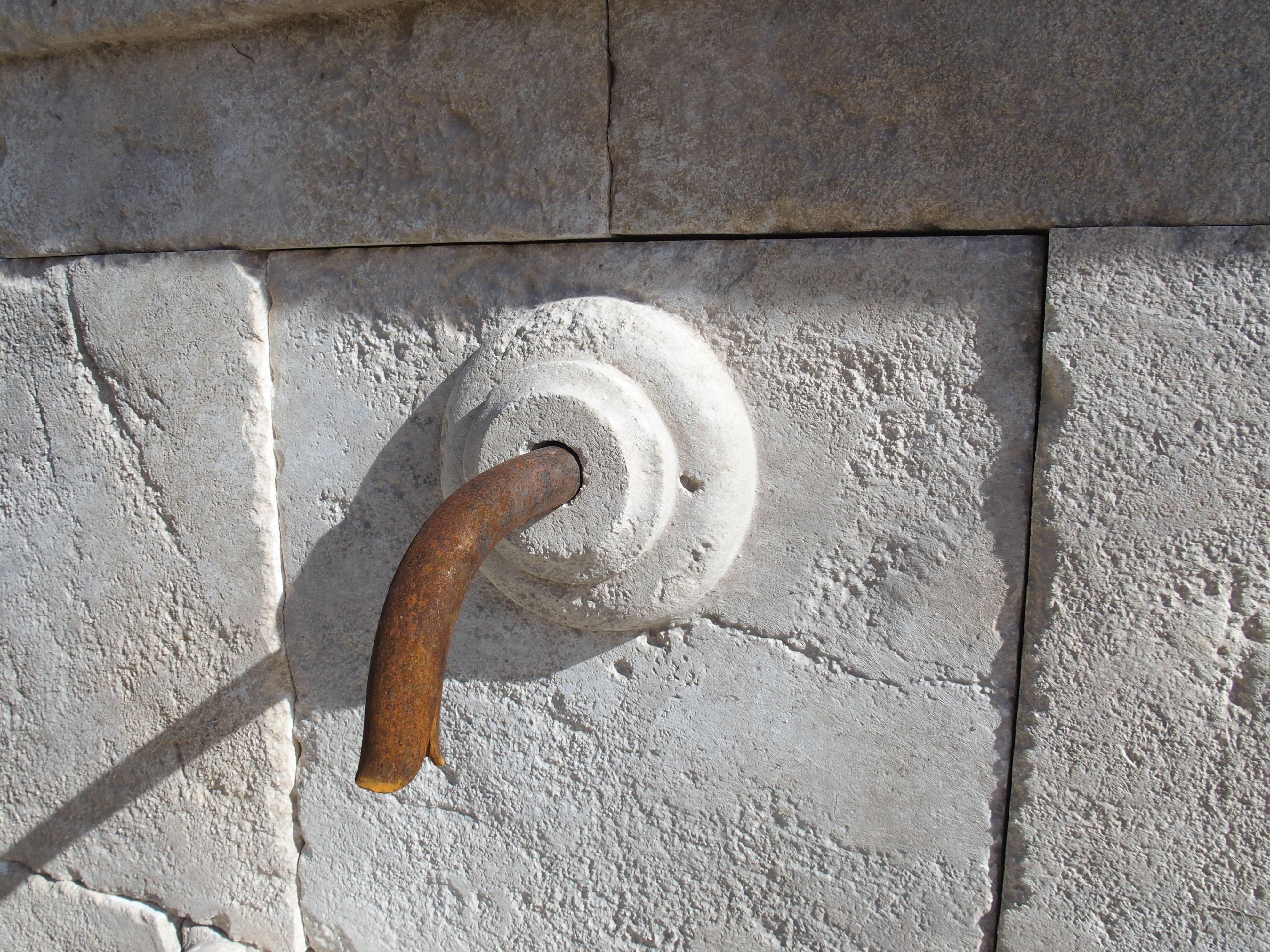 Sigonce Large Carved Spill Bowl Limestone Wall Fountain from Provence, France For Sale 9