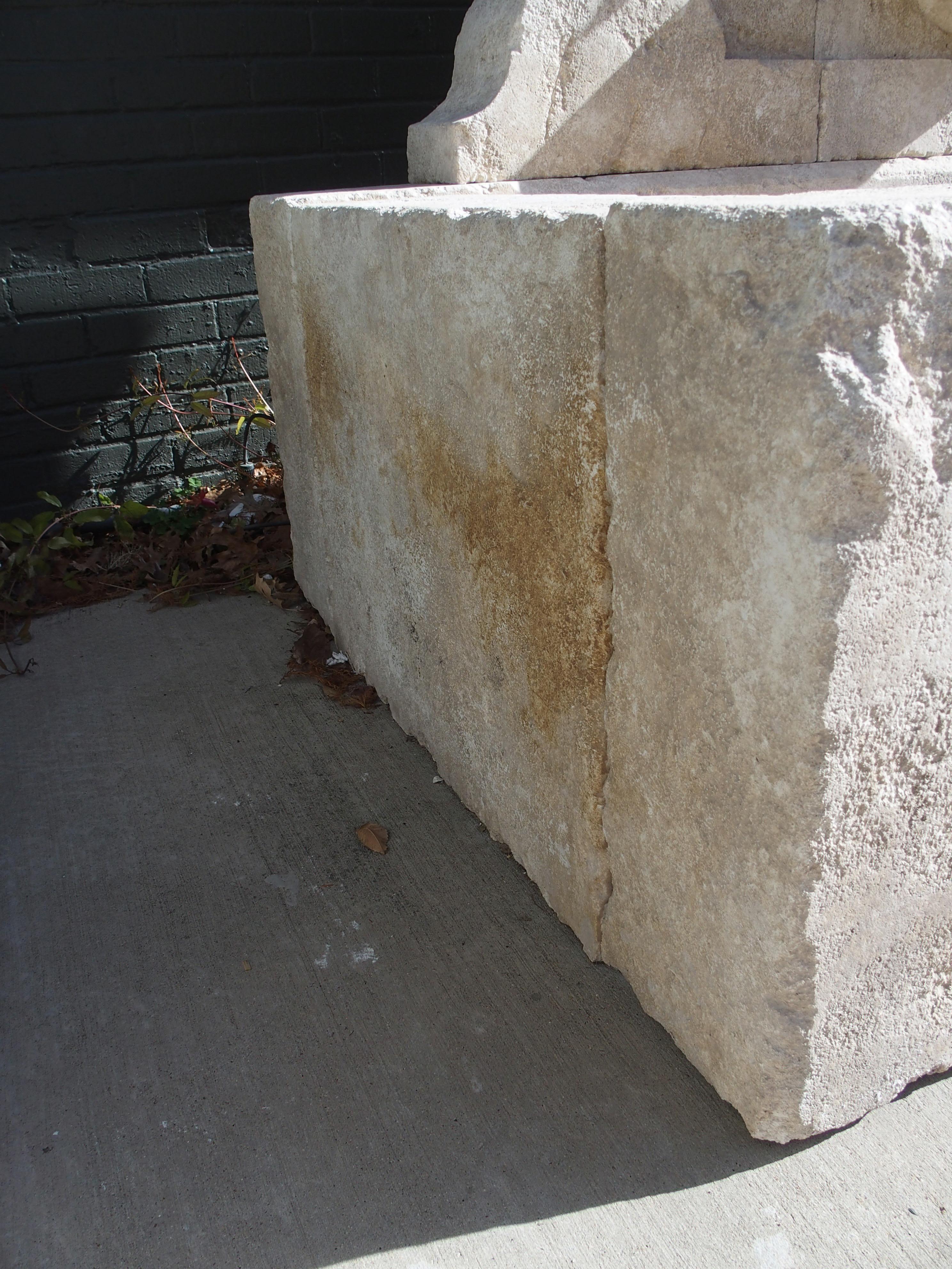 Sigonce Large Carved Spill Bowl Limestone Wall Fountain from Provence, France For Sale 11