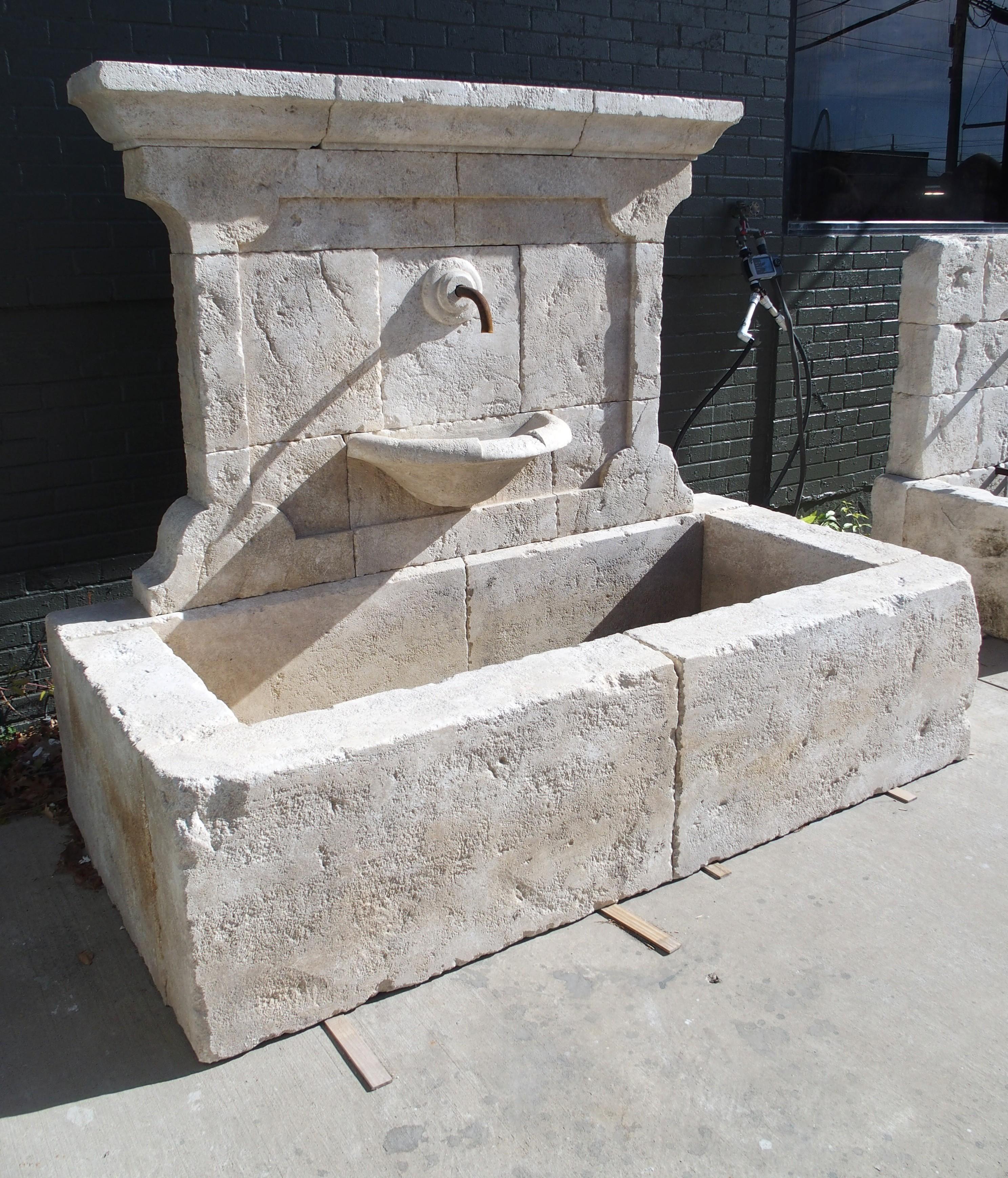 Sigonce Large Carved Spill Bowl Limestone Wall Fountain from Provence, France For Sale 12