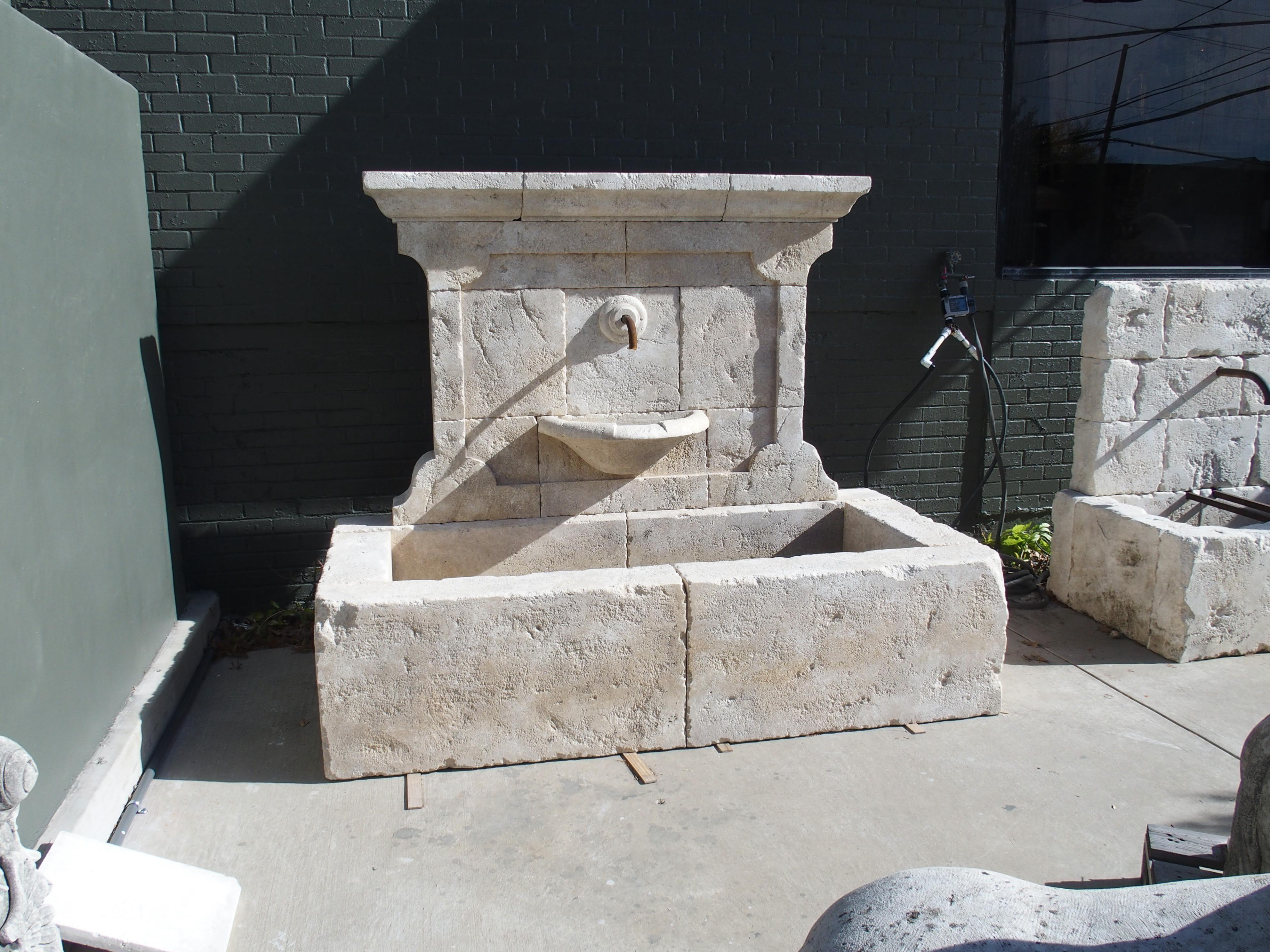 Sigonce Large Carved Spill Bowl Limestone Wall Fountain from Provence, France For Sale 13