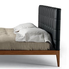 Sig, re Solid Wood Bed, Walnut in Hand-Made Natural Finish, Contemporary