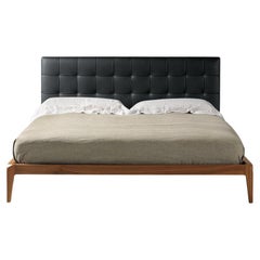 Sig, re Solid Wood Bed, Walnut in Hand-Made Natural Finish, Contemporary