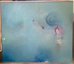 Used "Manara" Blue Abstract Painting, Burton assisted Helen Frankenthaler 