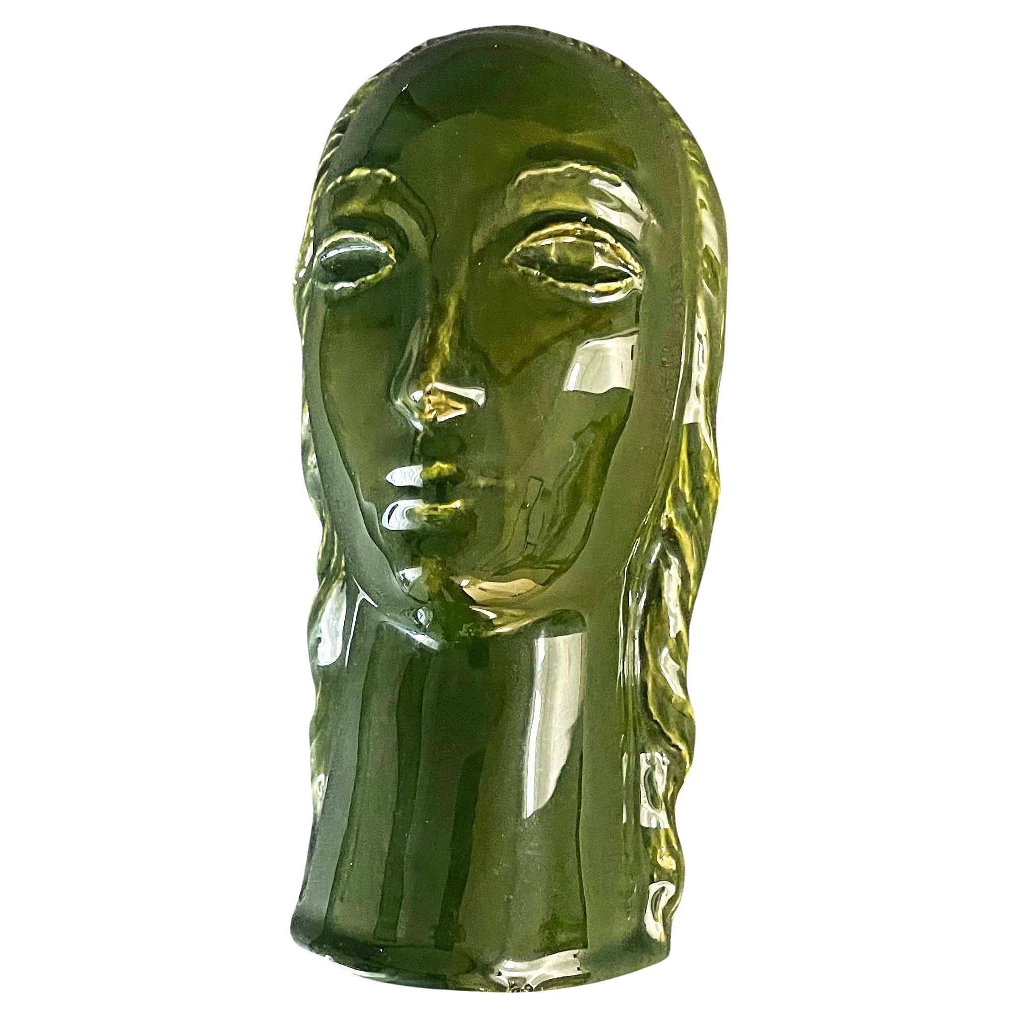 "Sigrid", Exceedingly Rare Art Deco Sculpture, Forest Green, Bopp Pottery For Sale