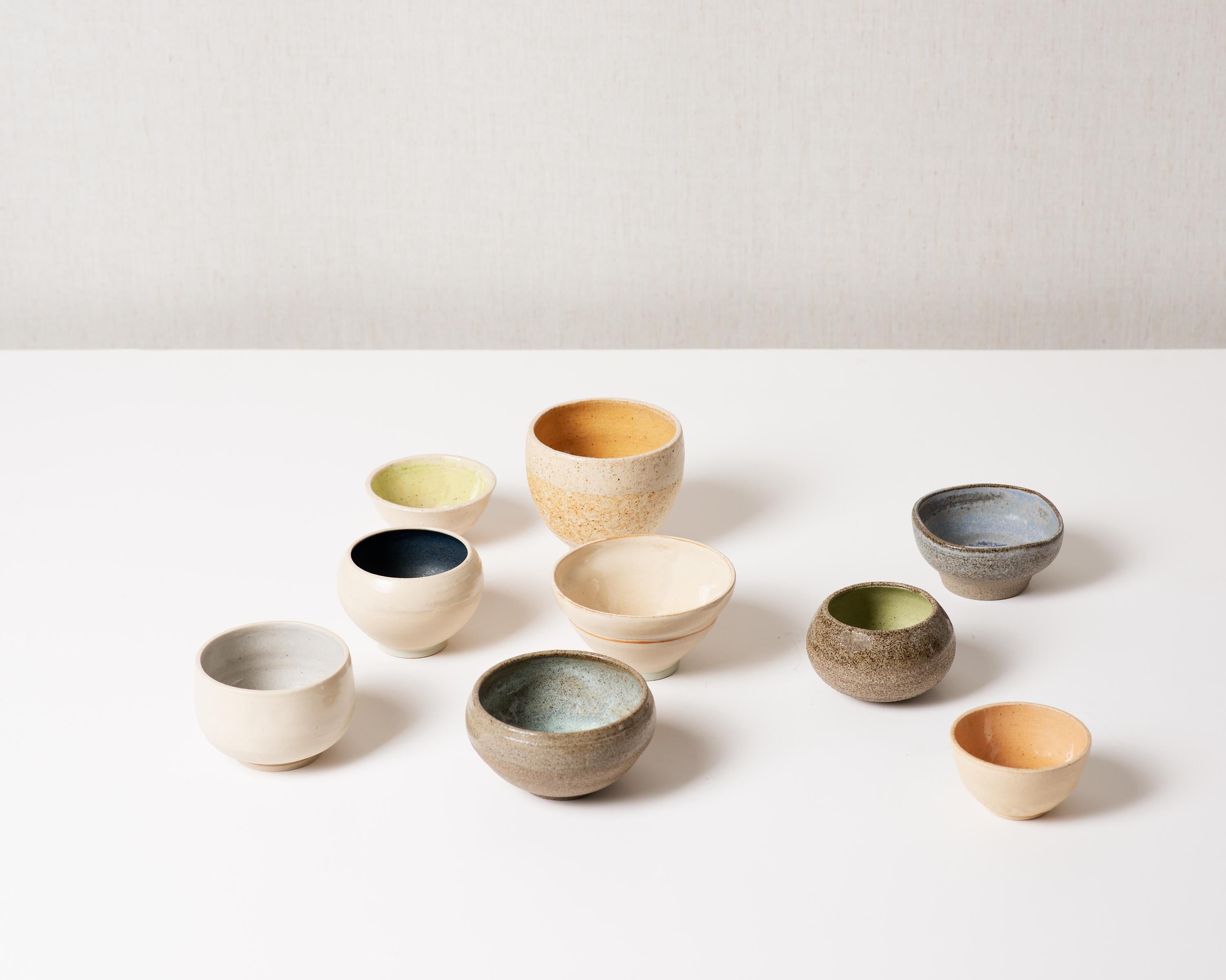 Cup in Grey Speckled Clay with Matte Grey Blue Glaze For Sale 1