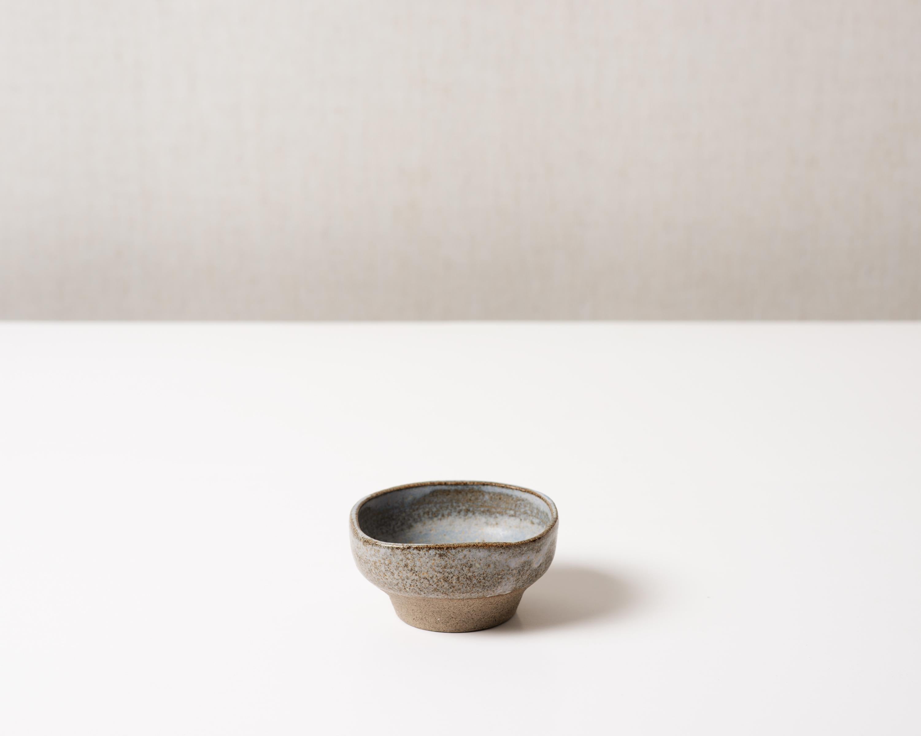 Sigrid Volders Abstract Sculpture - Cup in Grey Speckled Clay with Matte Grey Blue Glaze