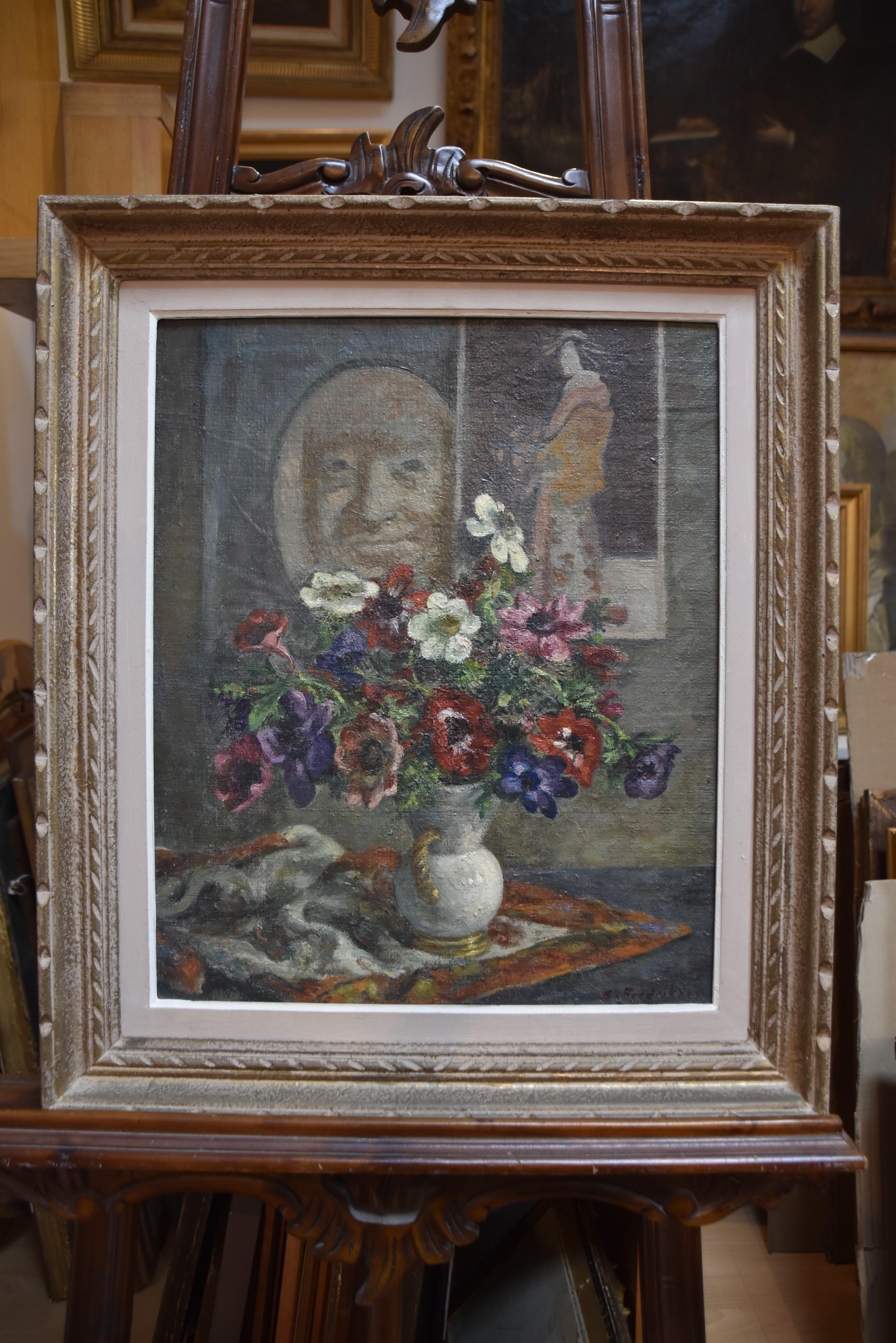 Sigurd Frederiksen (1907-1986) Still-life with anemones, oil on canvas, signed 9