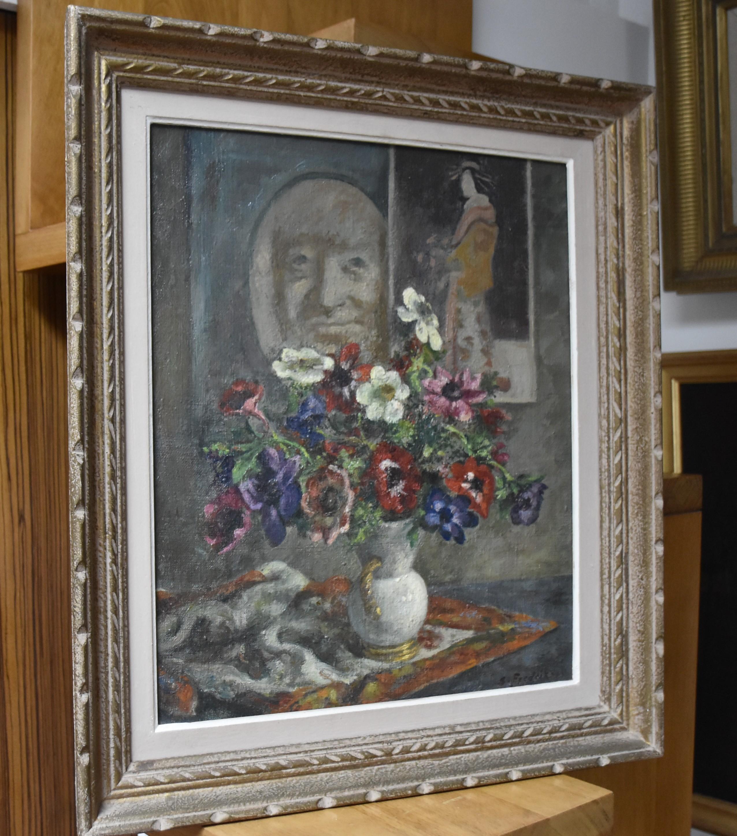 Sigurd Frederiksen (1907-1986) Still-life with anemones, oil on canvas, signed 2