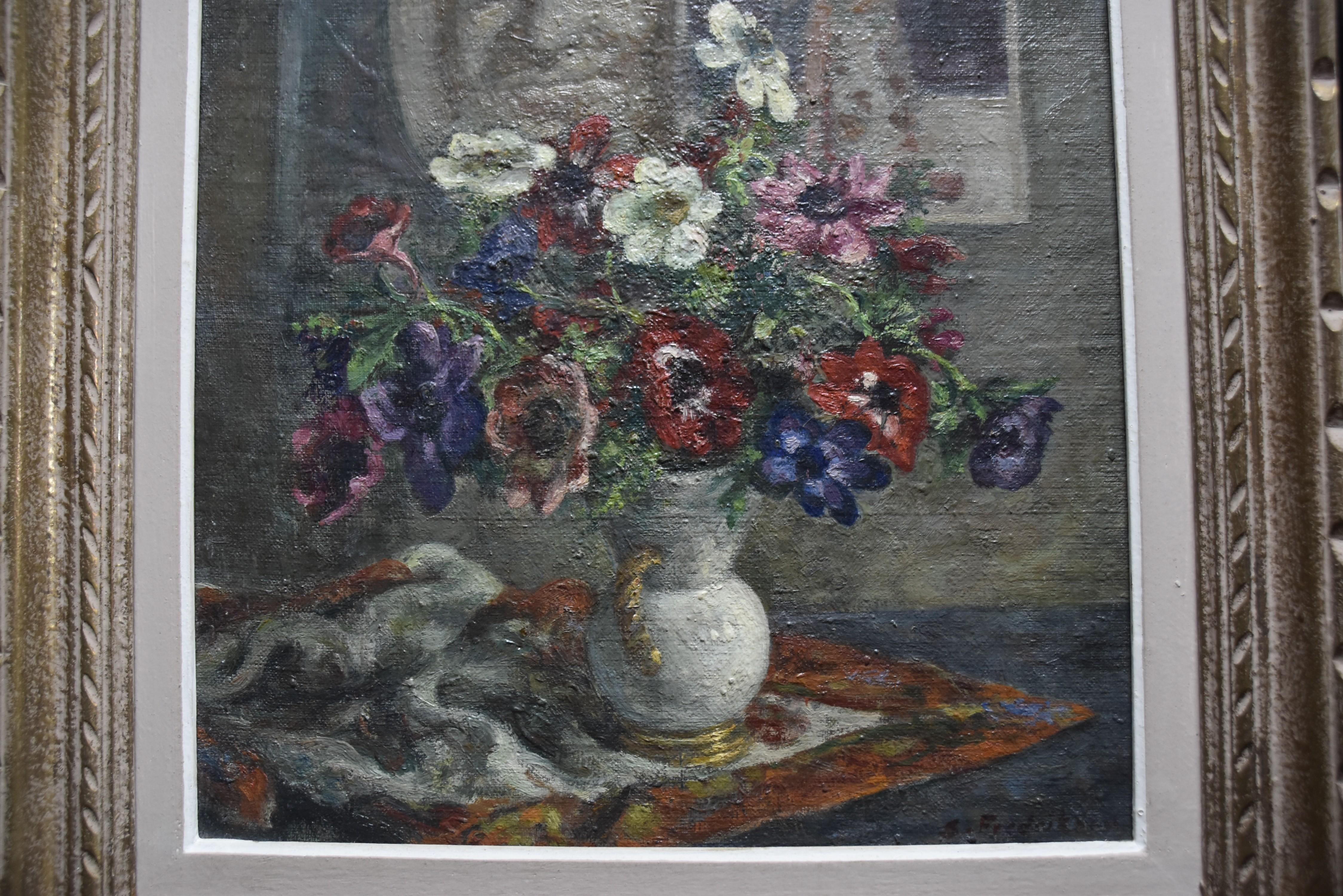 Sigurd Frederiksen (1907-1986) Still-life with anemones, oil on canvas, signed 5