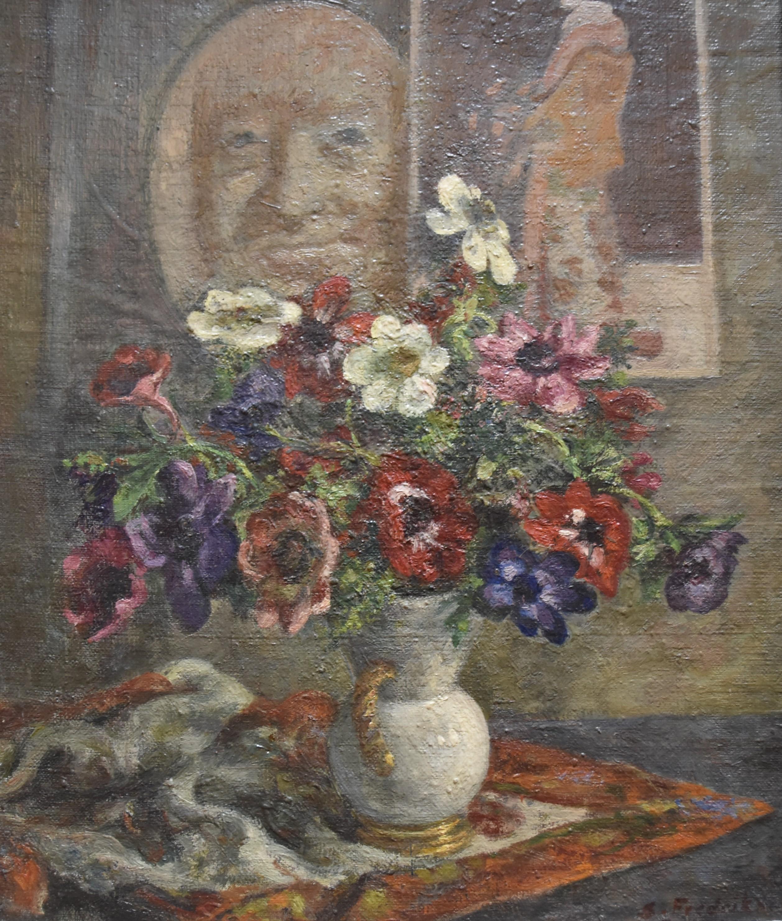 Sigurd Frederiksen (1907-1986) Still-life with anemones, oil on canvas, signed 7