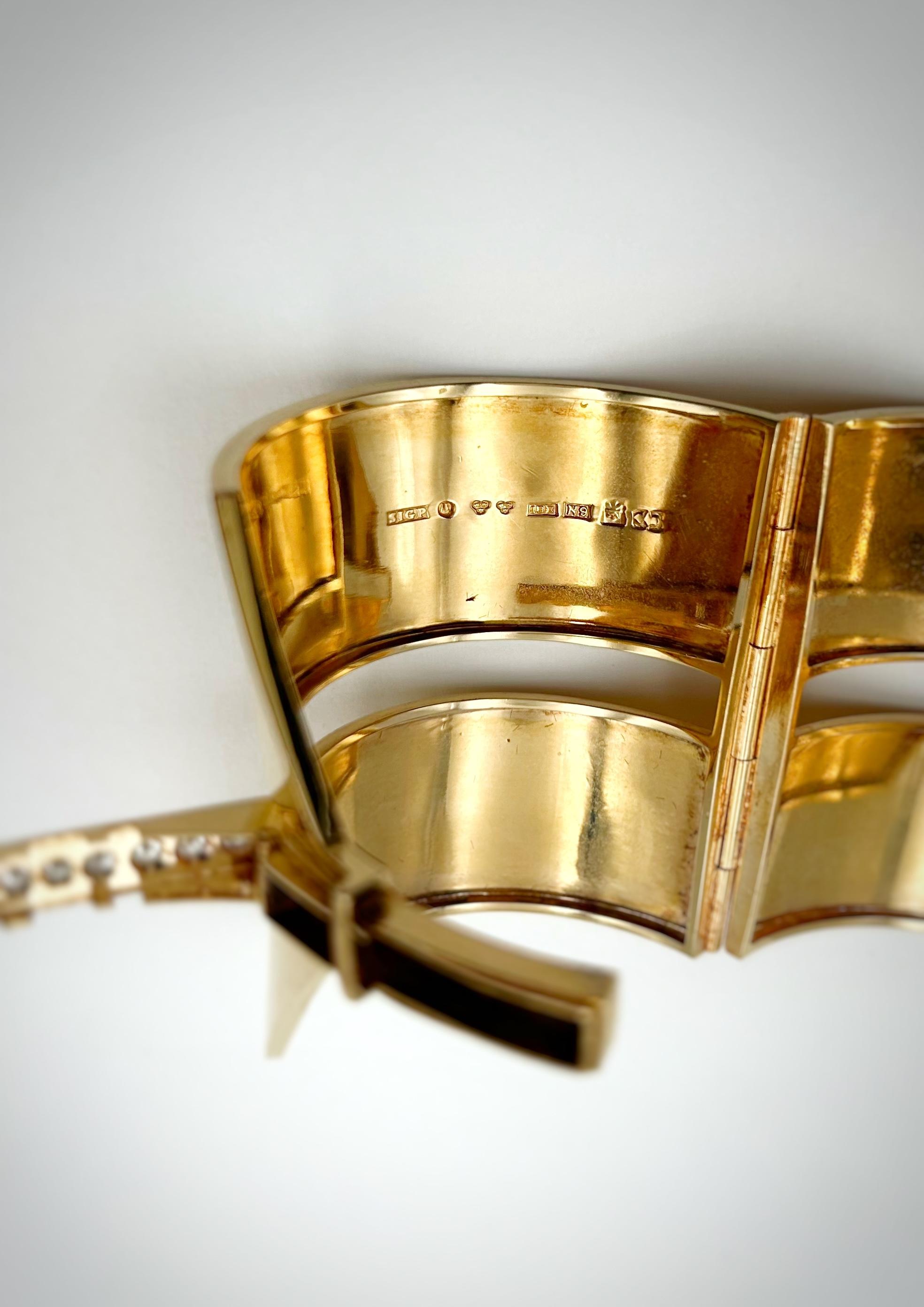 Sigurd Persson a 18ct gold and diamond cuff bracelet, 1963 For Sale 2
