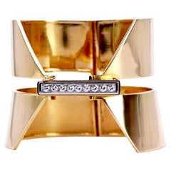 Vintage Sigurd Persson a 18ct gold and diamond cuff bracelet, 1963