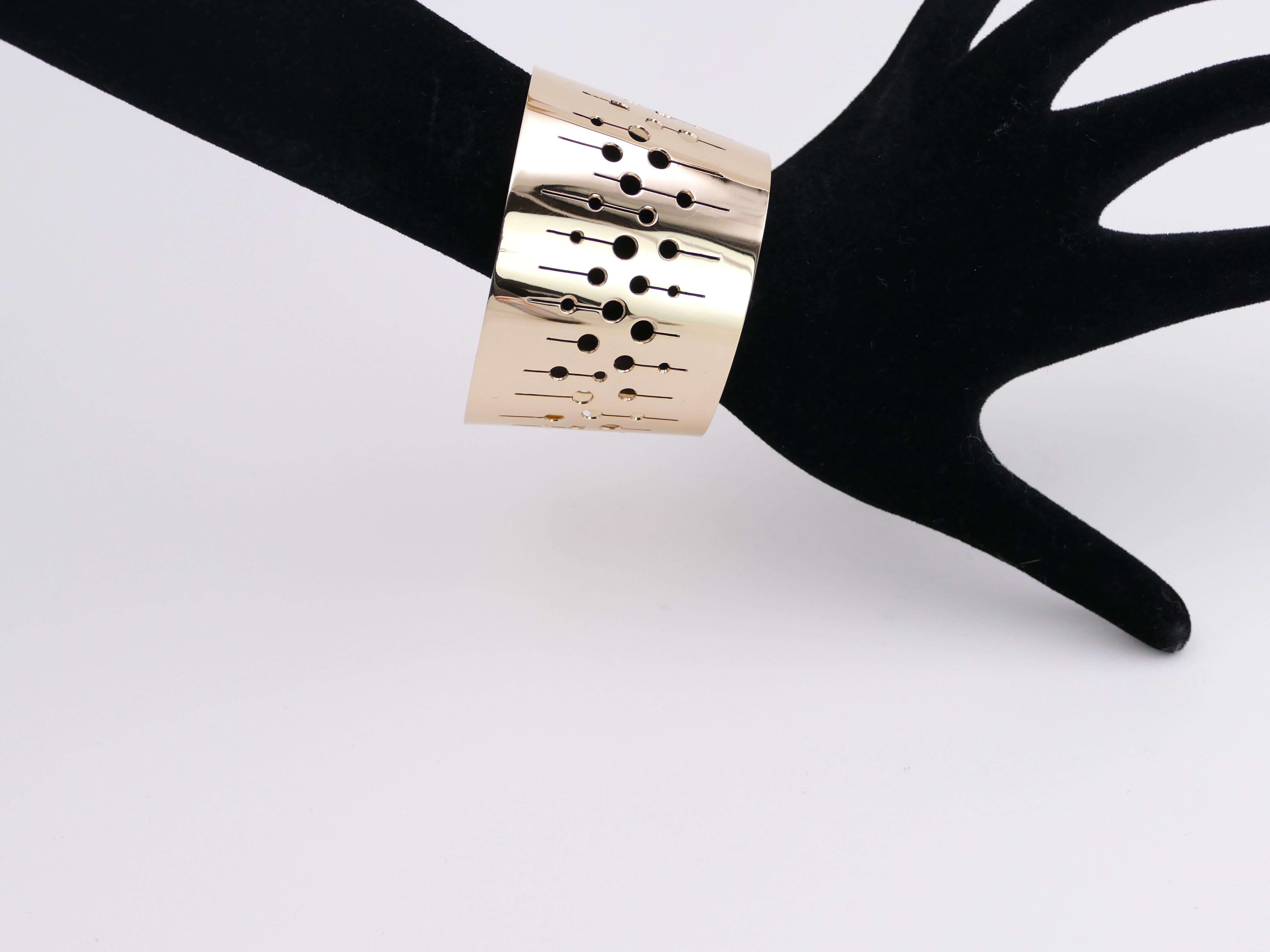 Sigurd Persson, bracelet manchette moderniste en or 18 carats, 1963 Bon état - En vente à Bruxelles, BE