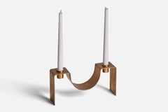 Sigurd Persson, bougeoir, laiton, Suède, années 1950