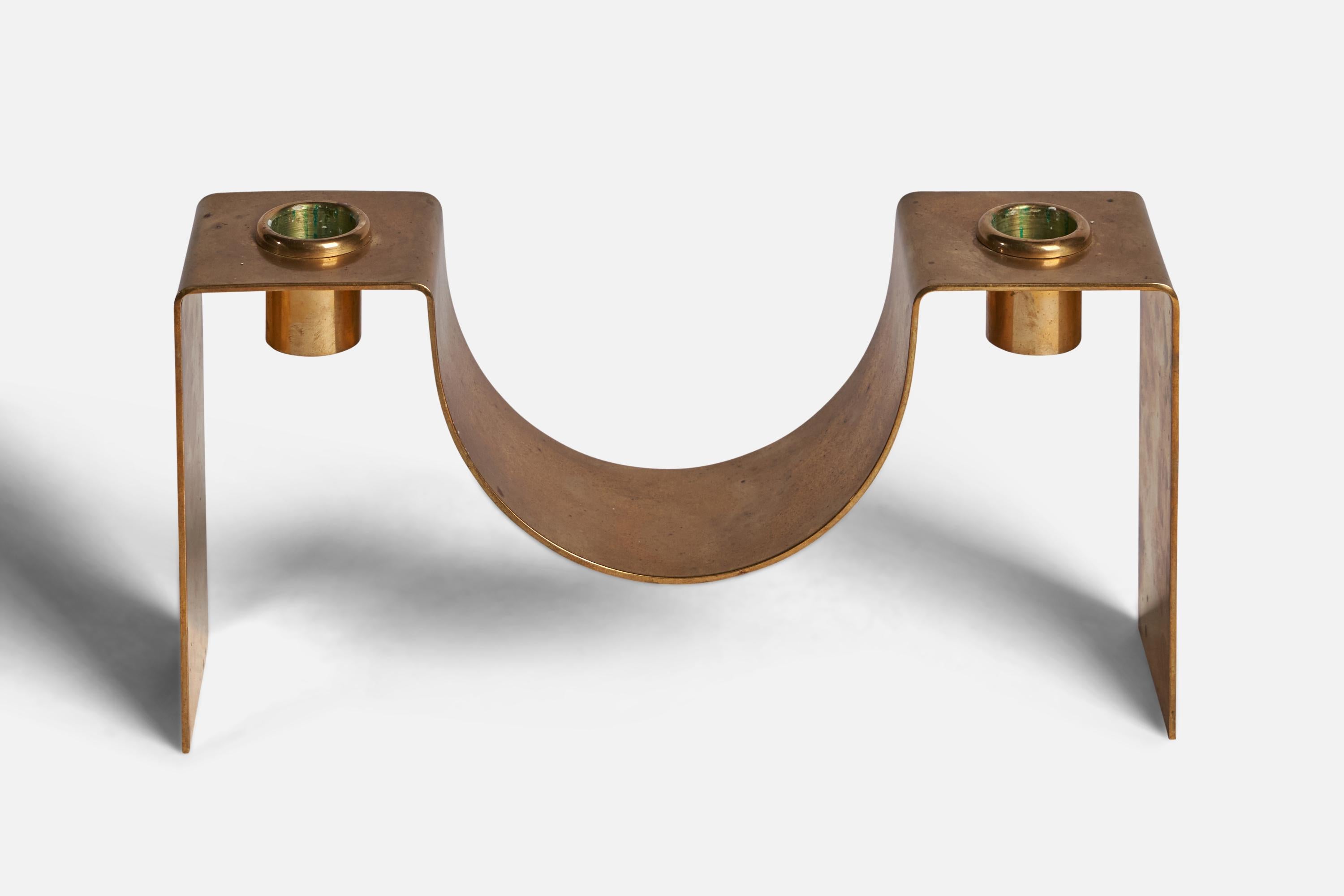 Mid-Century moderno Sigurd Persson, Portacandele, Ottone, Svezia, anni '50 in vendita
