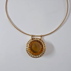 Sigurd Persson Halskette aus Citrin und Gold im skandinavischen Stil der Moderne, 1960