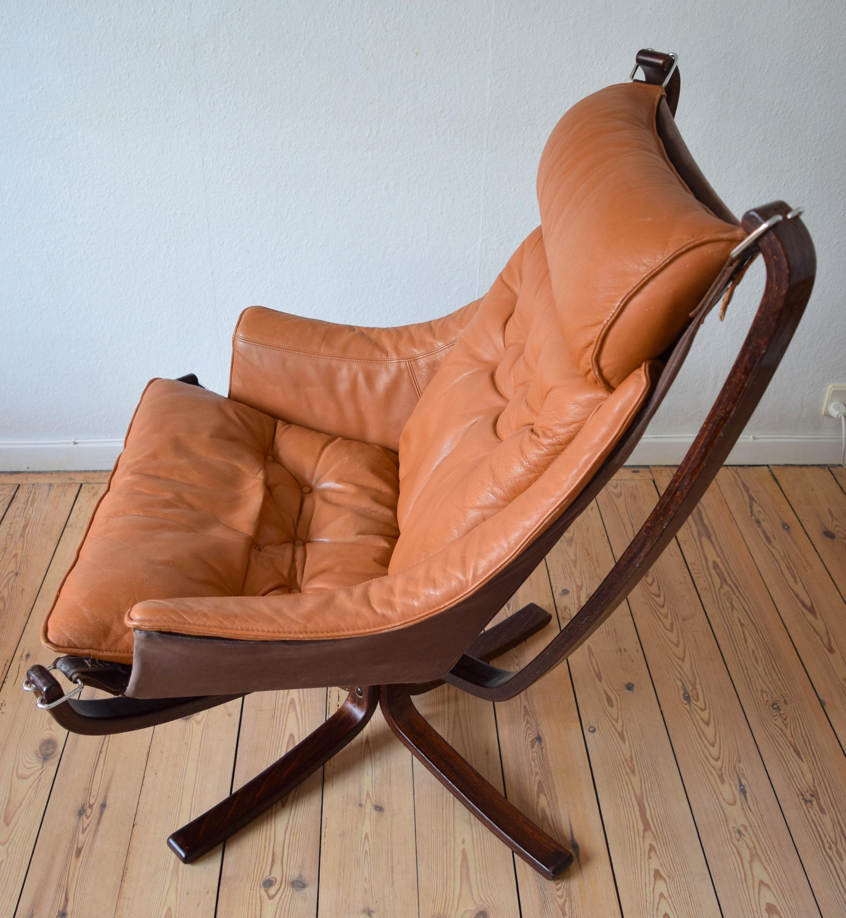 Sigurd Ressel Cognac Winged Falcon Chair from Vatne Møbler 2