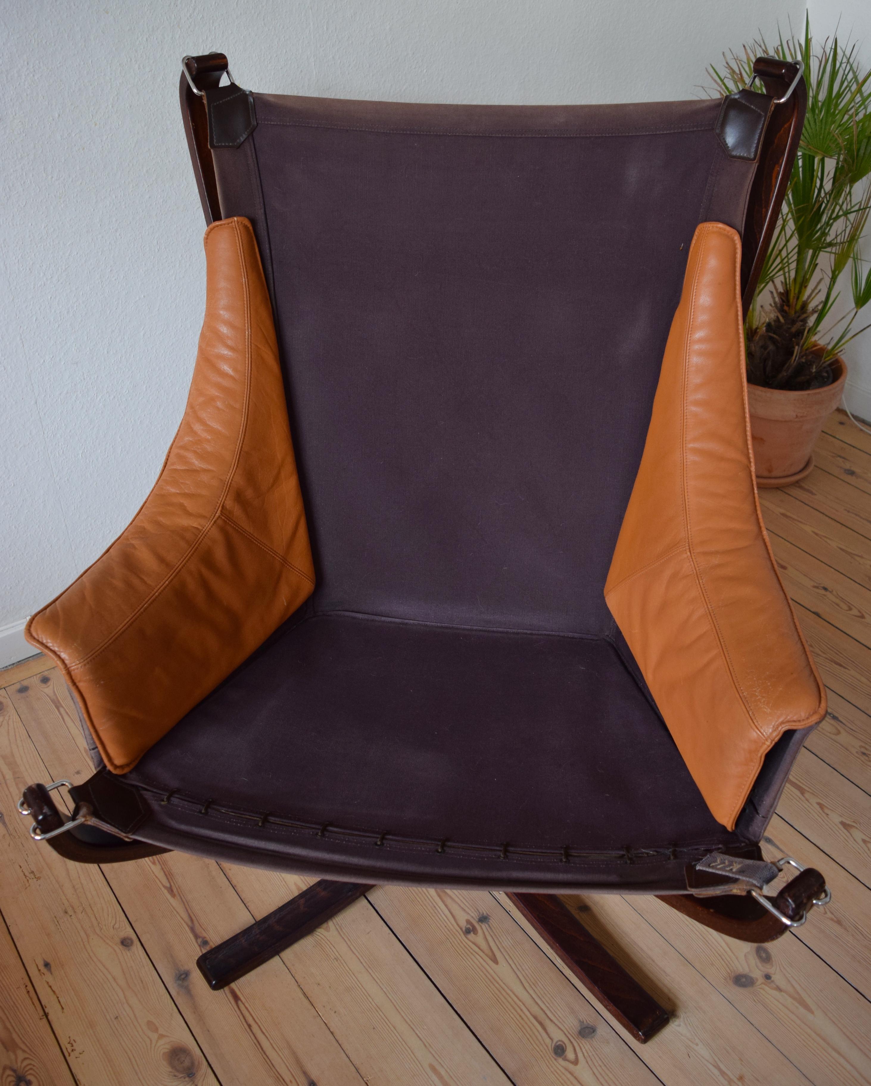 Sigurd Ressel Cognac Winged Falcon Chair from Vatne Møbler 4