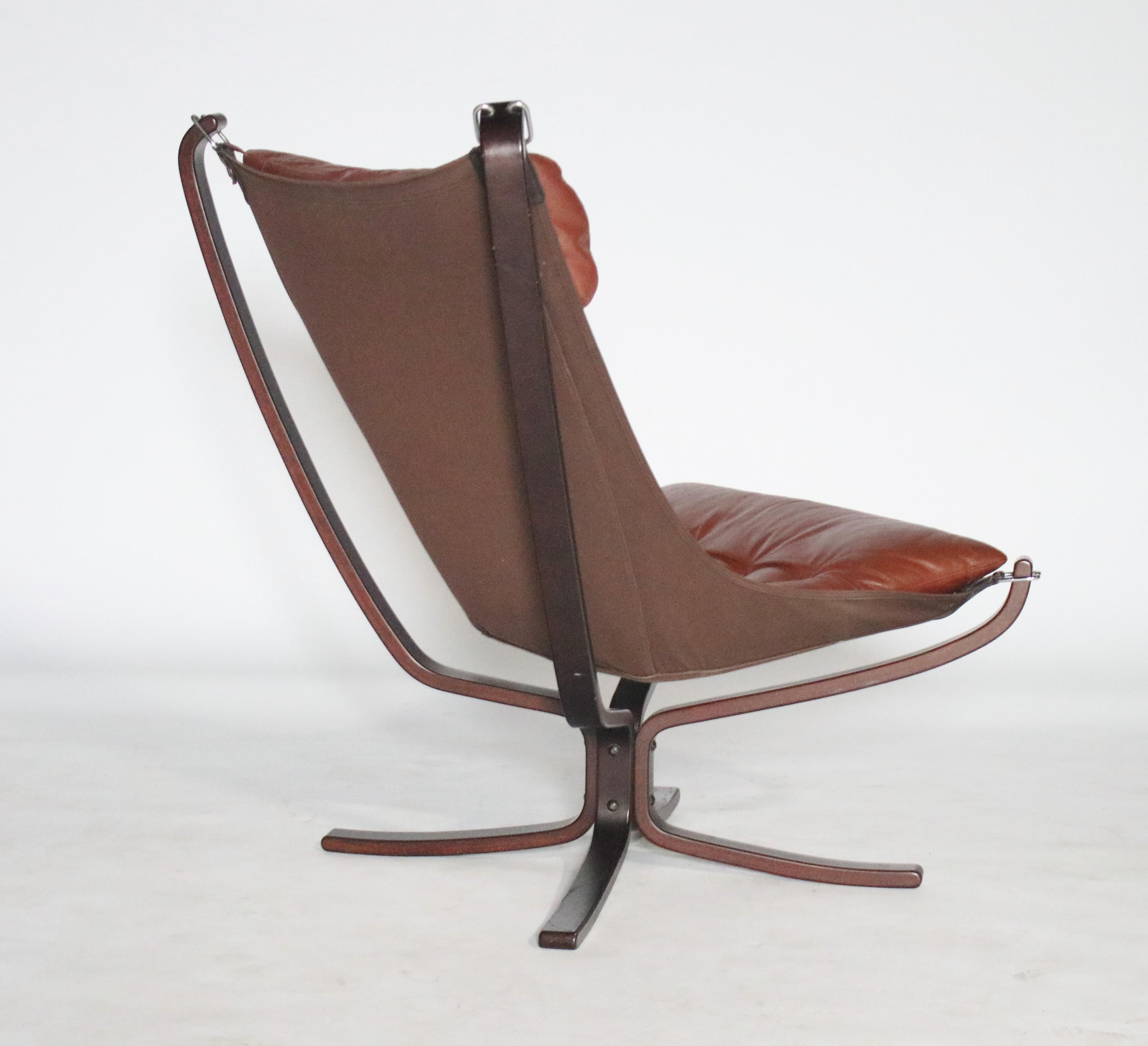 Leather Sigurd Ressel Falcon Chair