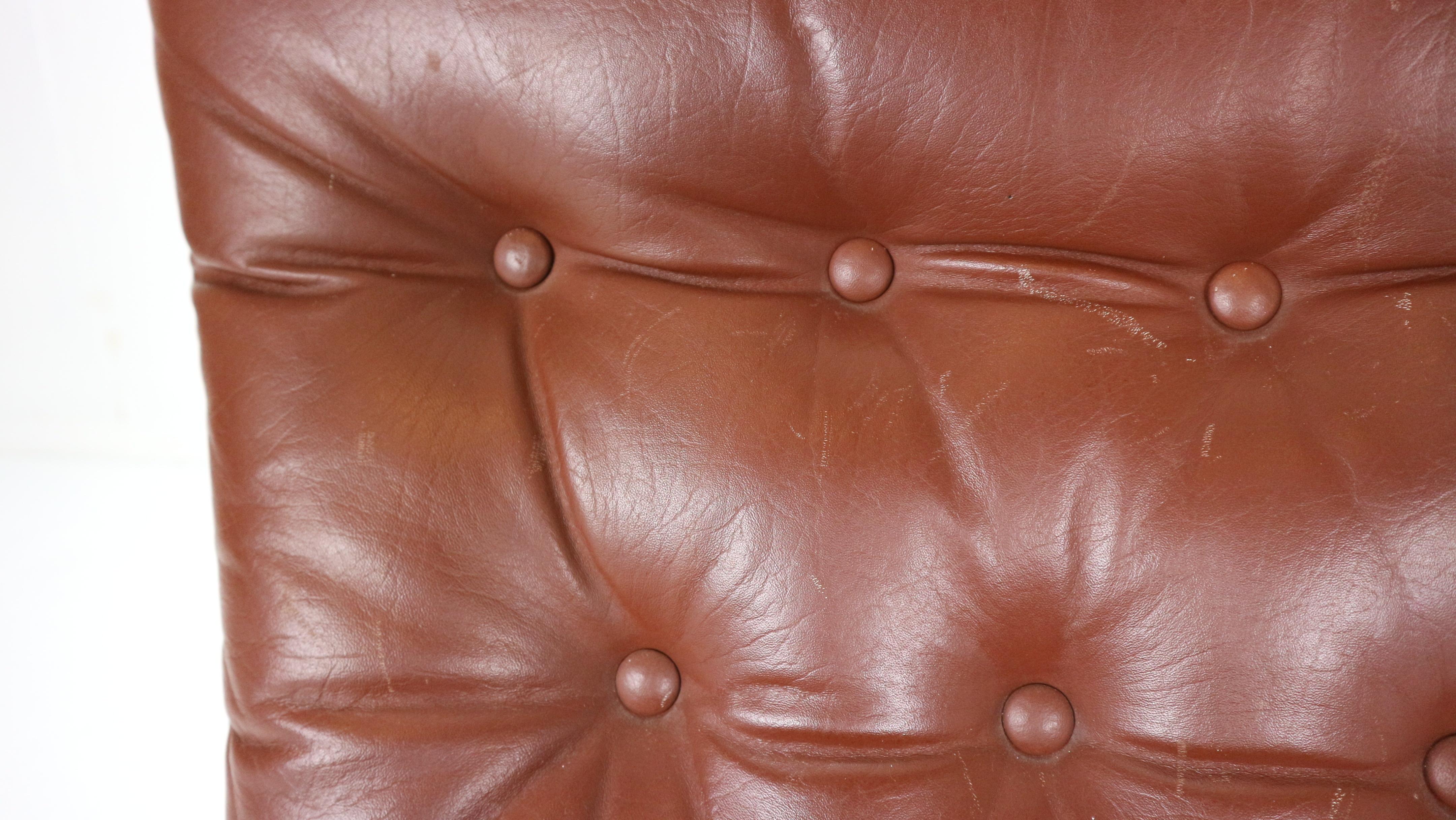 Sigurd Ressell Falcon Brown Leather Lounge Chair for Vatne Møbler, 1970, Norway 7