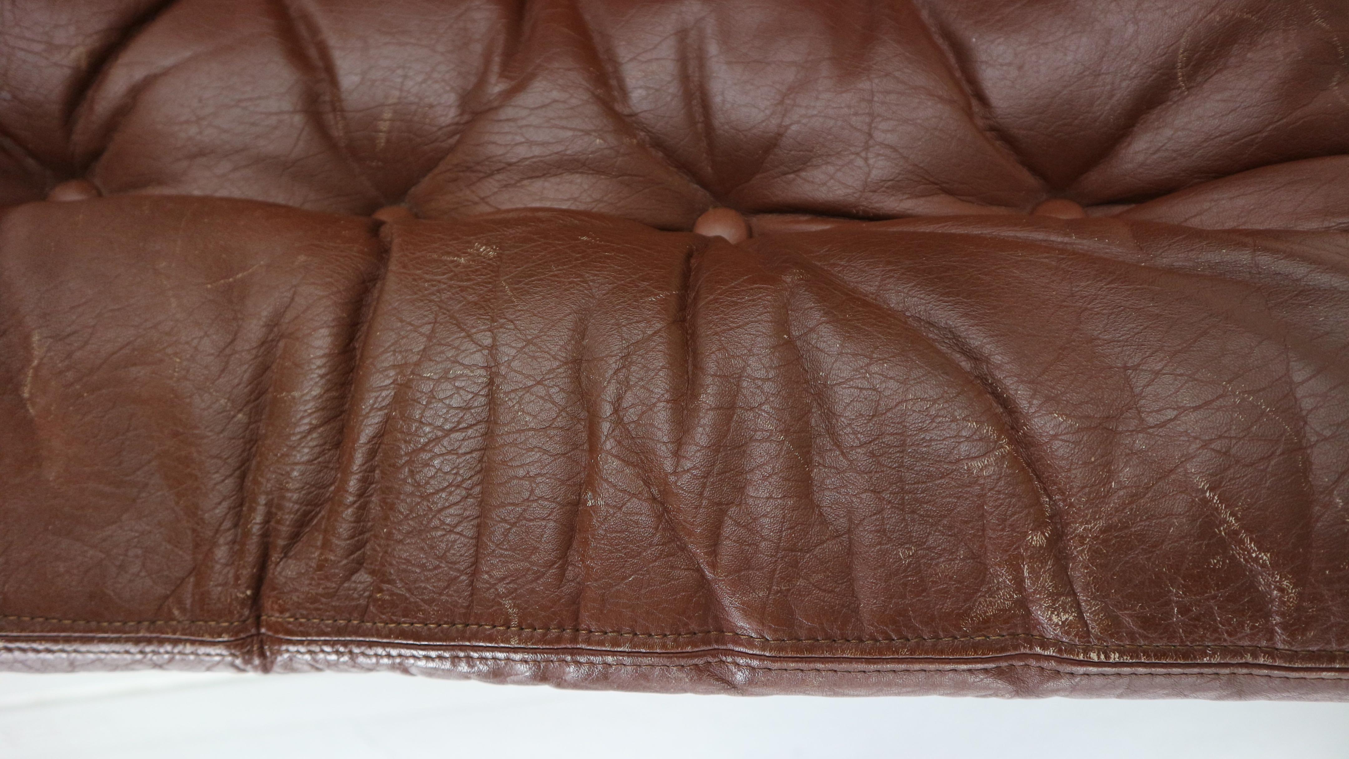 Sigurd Ressell Falcon Brown Leather Lounge Chair for Vatne Møbler, 1970, Norway 8