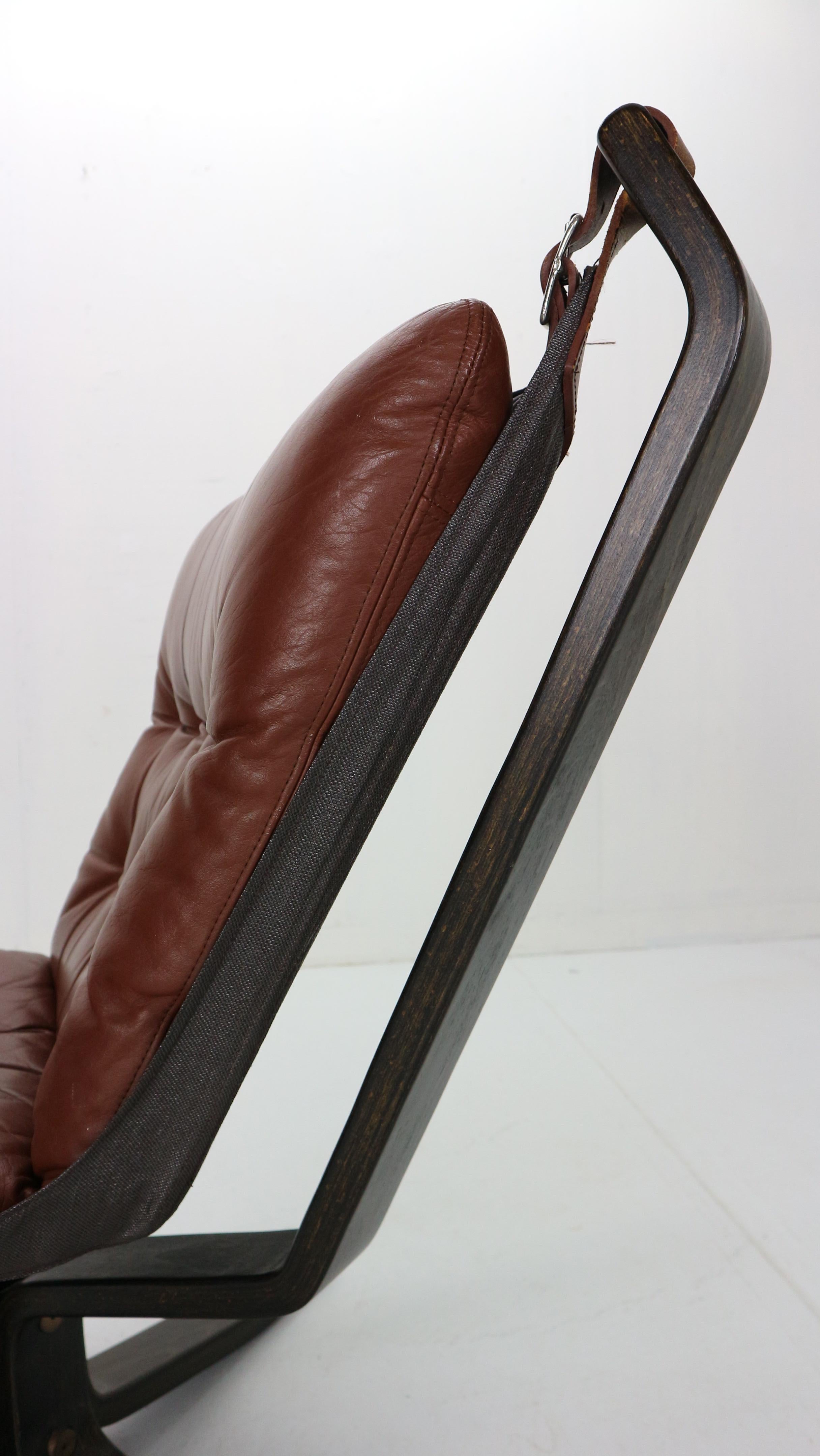Sigurd Ressell Falcon Brown Leather Lounge Chair for Vatne Møbler, 1970, Norway 10
