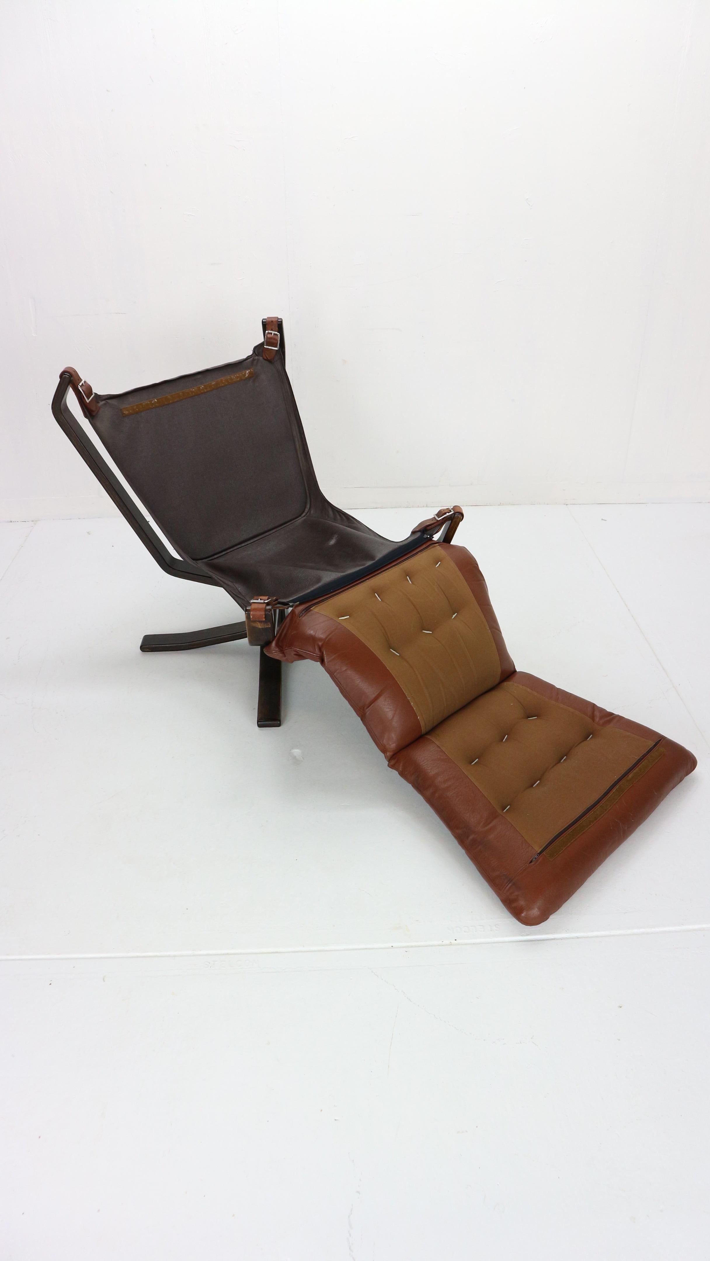 Sigurd Ressell Falcon Brown Leather Lounge Chair for Vatne Møbler, 1970, Norway 12
