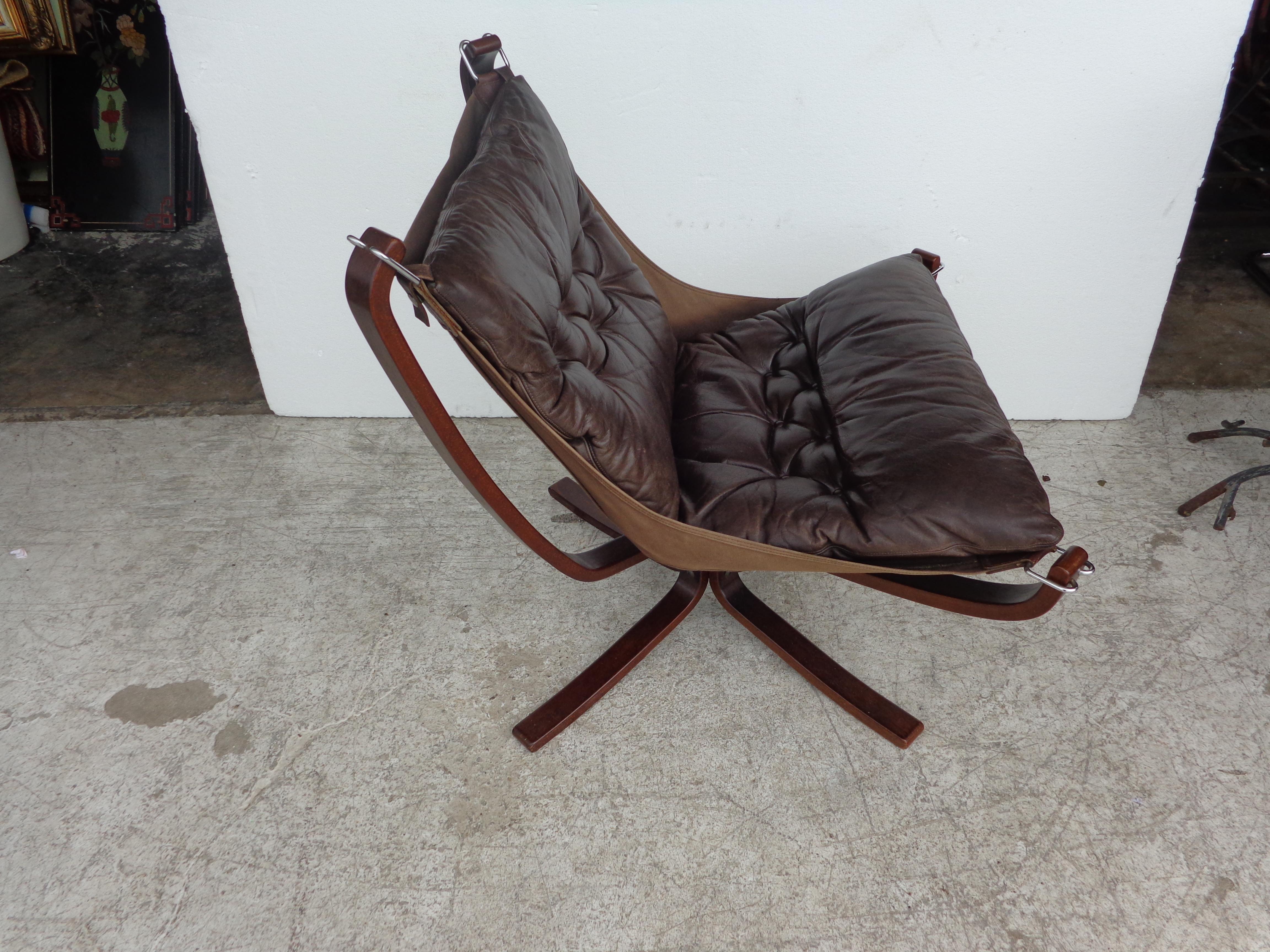 Sigurd Ressell Falcon Leather Lounge Chair 1
