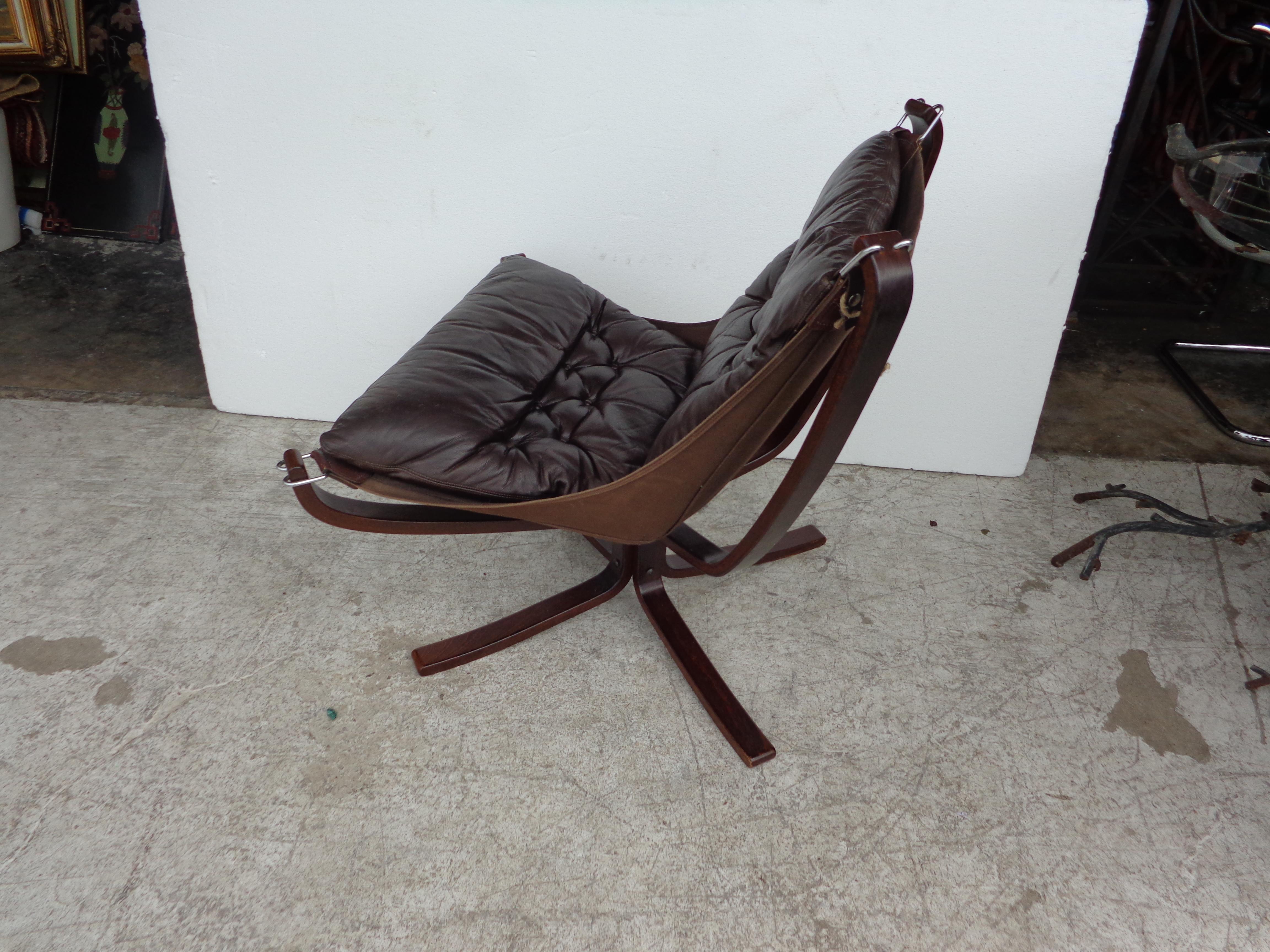 Sigurd Ressell Falcon Leather Lounge Chair 3