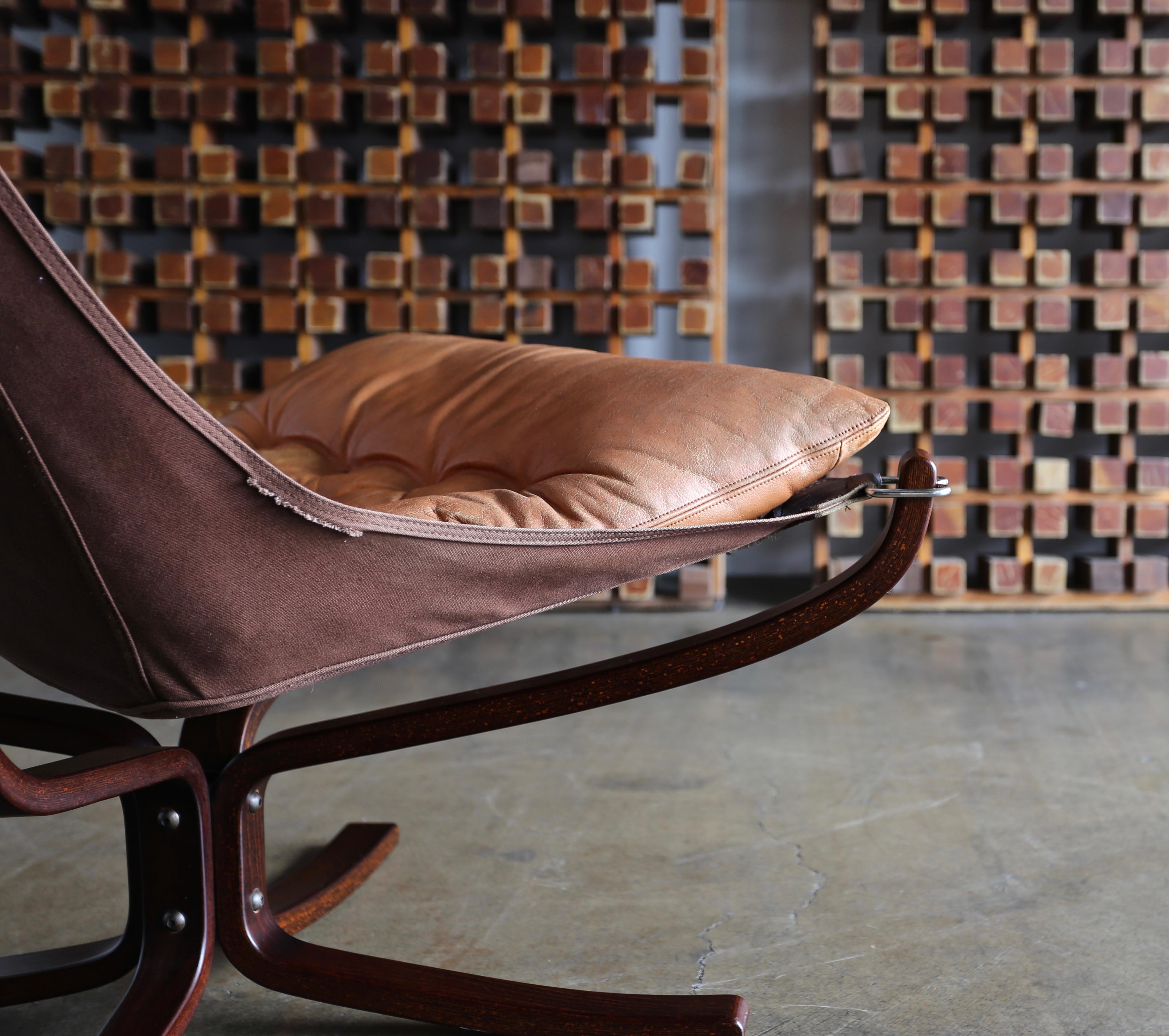 Sigurd Ressell Falcon Lounge Chair and Ottoman by Vatne Mobler, circa 1975 4