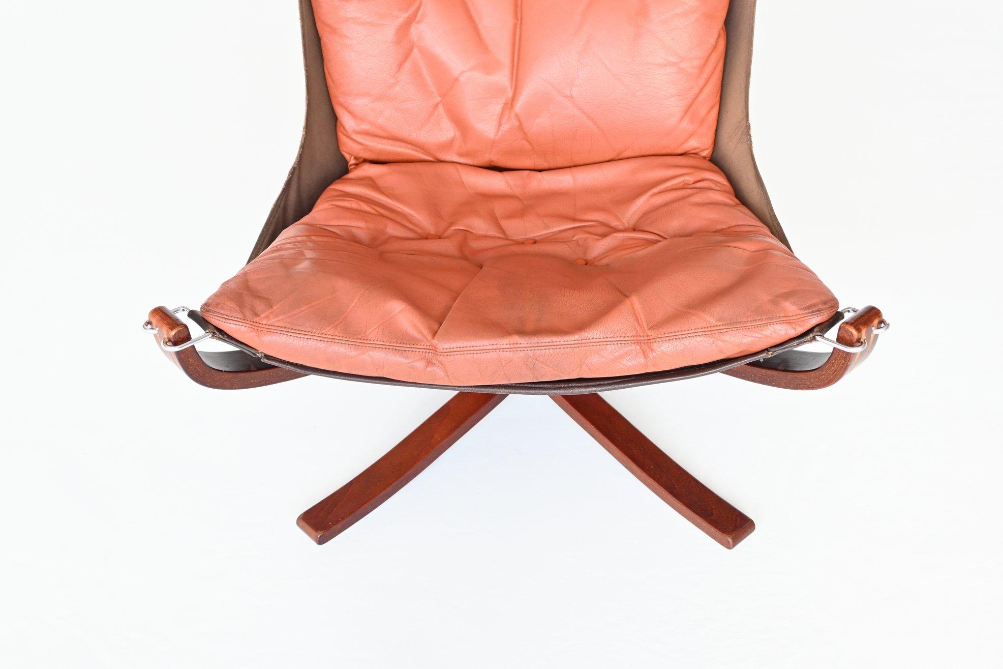 Sigurd Ressell Falcon Lounge Chair Camel Brown Vatne Mobler Norway, 1970 4