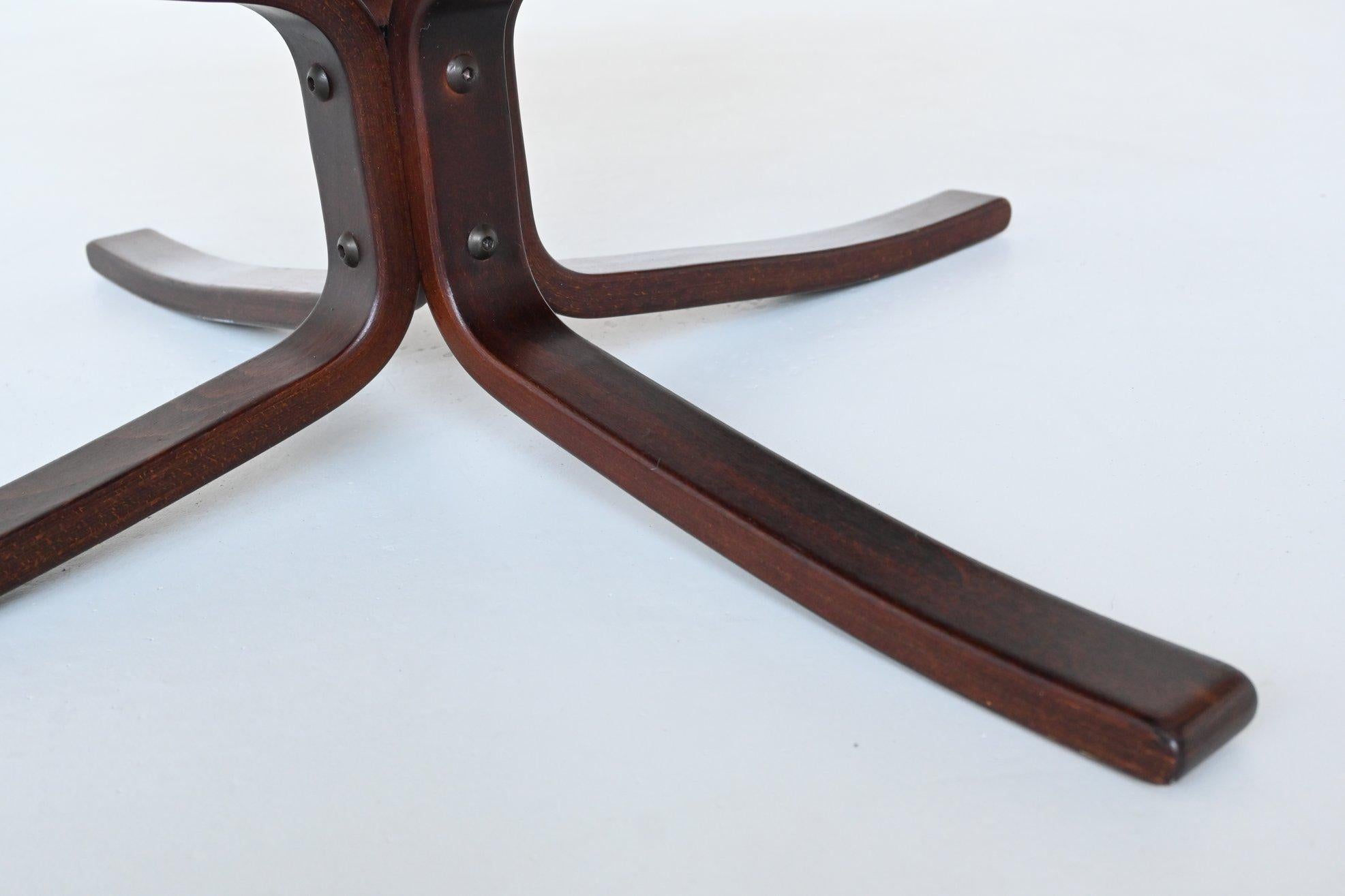 Sigurd Ressell Falcon lounge chair in black leather Vatne Norway 1970 8