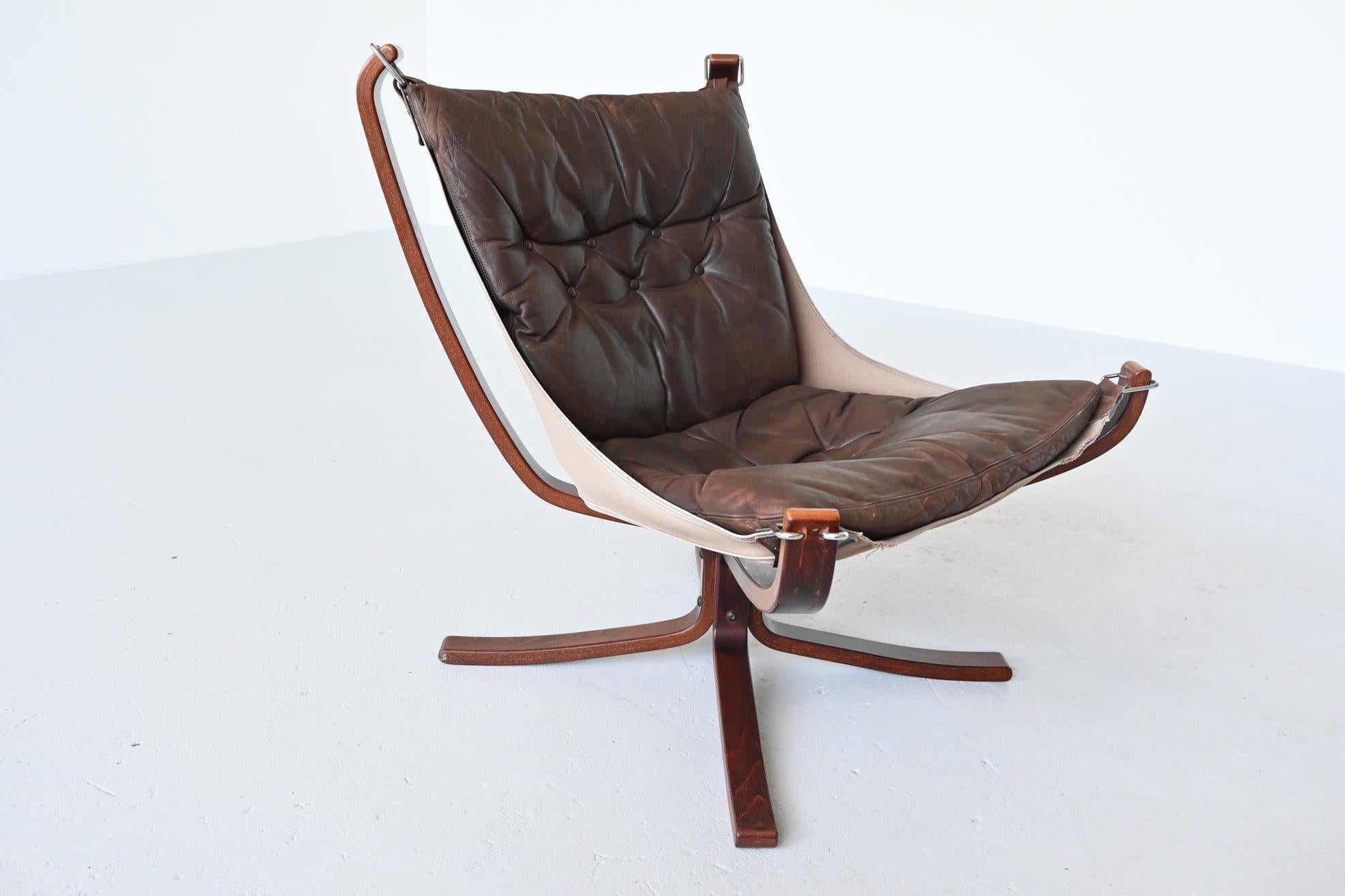 Sigurd Ressell Falcon Lounge Chair Vatne Møbler, Norway, 1970 In Good Condition In Etten-Leur, NL
