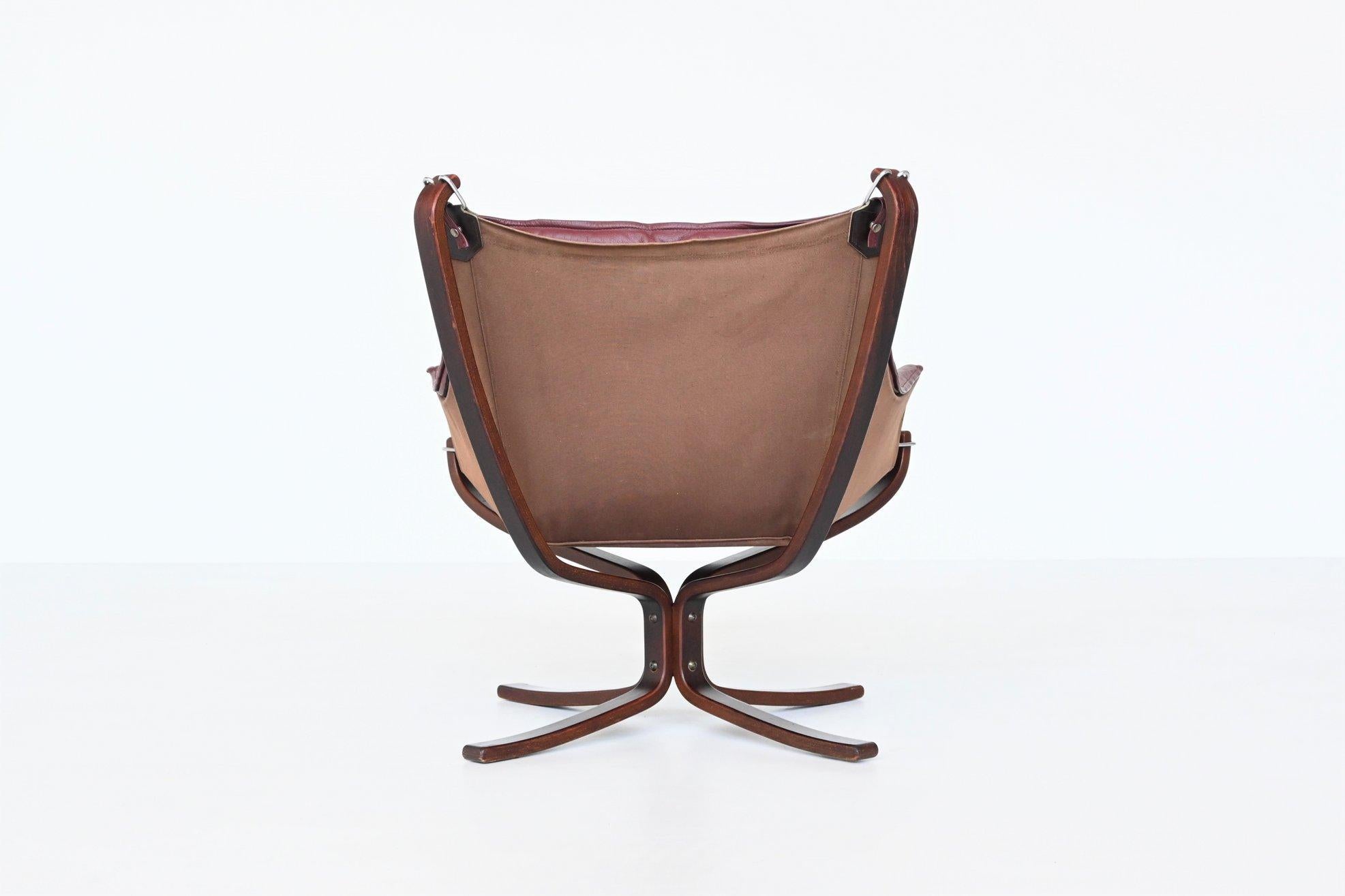 Mid-Century Modern Sigurd Ressell Falcon Low Back Lounge Chair Vatne Mobler, Norway, 1970