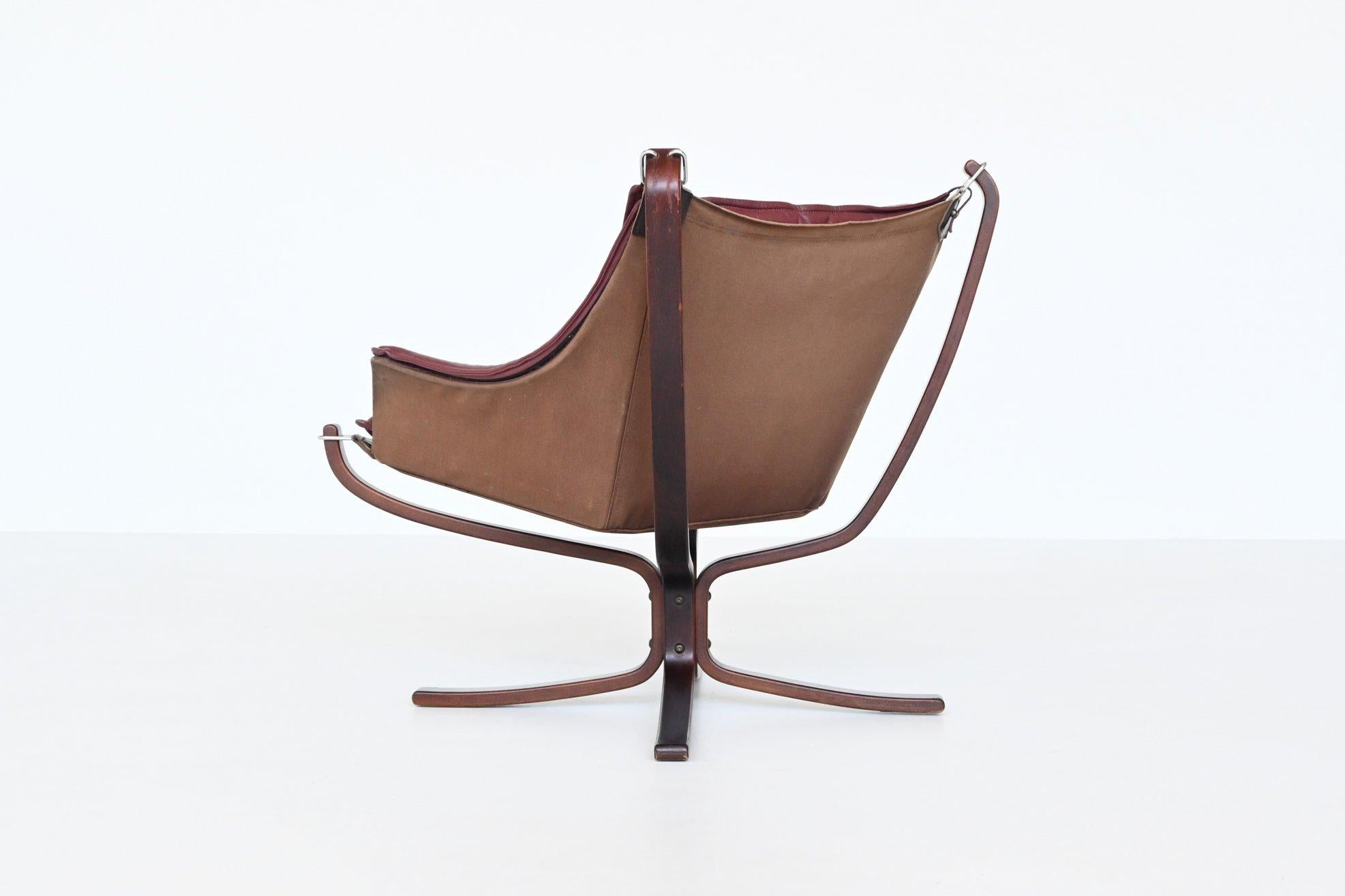 Norwegian Sigurd Ressell Falcon Low Back Lounge Chair Vatne Mobler, Norway, 1970