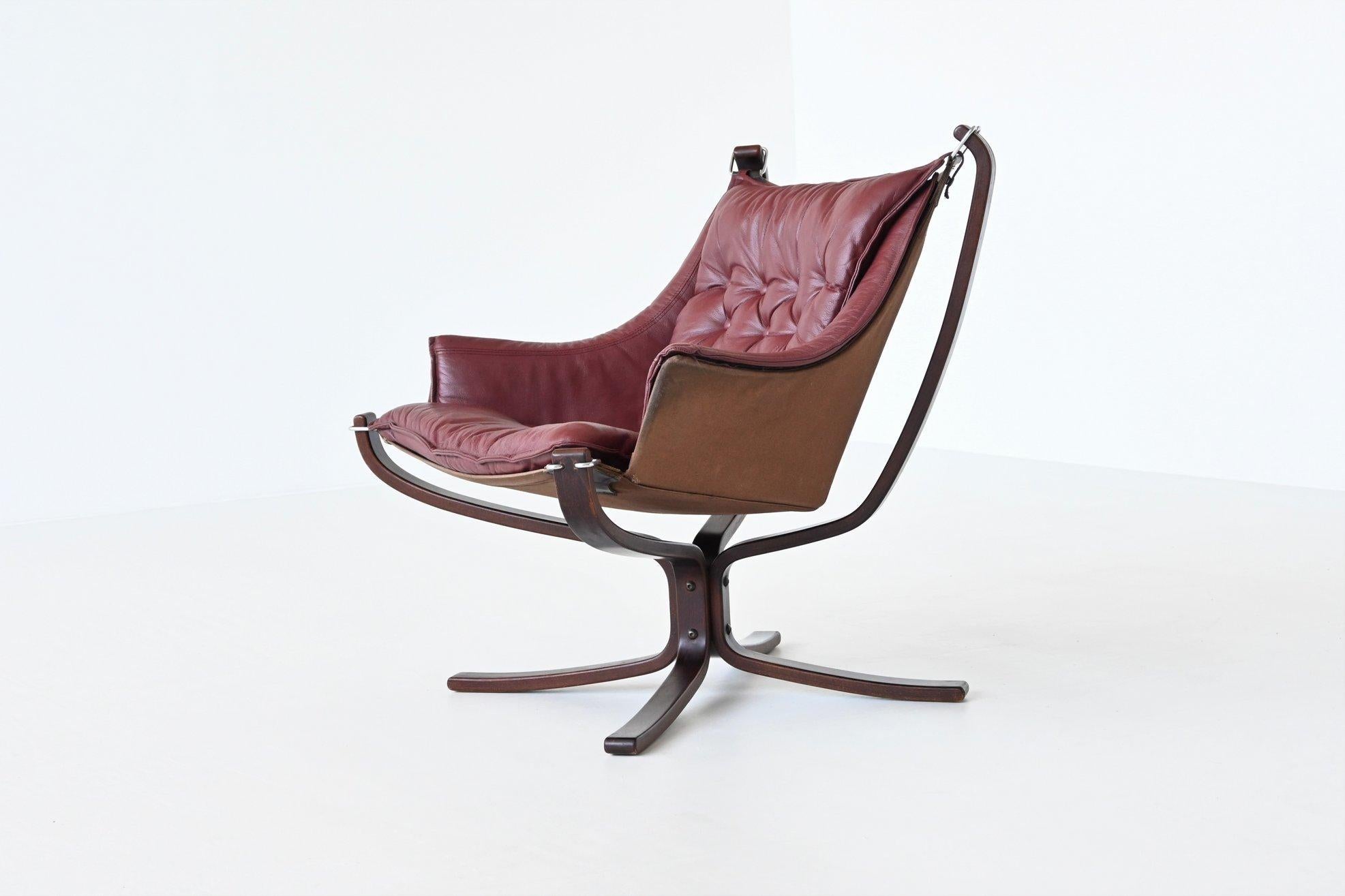 Sigurd Ressell Falcon Low Back Lounge Chair Vatne Mobler, Norway, 1970 In Good Condition In Etten-Leur, NL