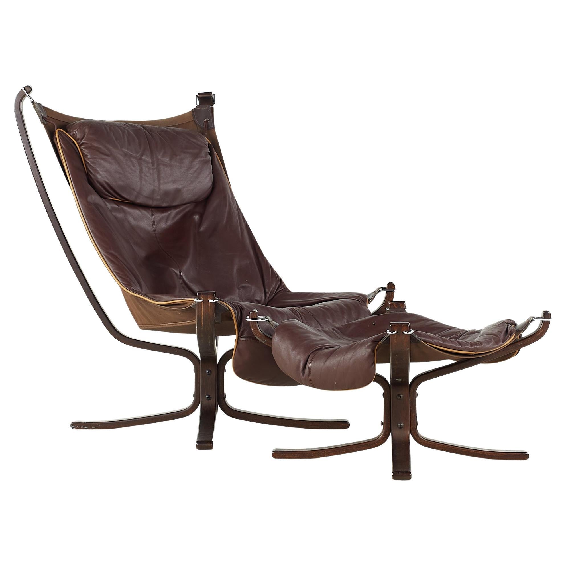 SOLD 04/29/24 Sigurd Ressell for Vatne Mobler Falcon Chair with Ottoman