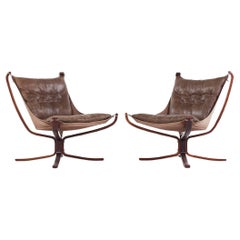SOLD 12/21/23 Sigurd Ressell for Vatne Mobler Mid Century Falcon Chair - Pair