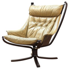 Sigurd Ressell for Vatne 'Viking' Scandinavian Modern Lounge Chair in Leather