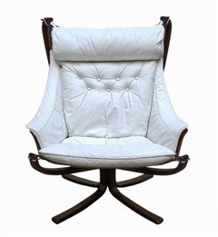 Sigurd Ressell for Vatne Armchair 'Viking,' Leather Poltrona Frau, Norway 1980s