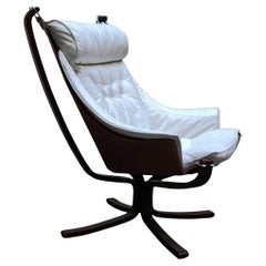 Sigurd Ressell for Vatne Armchair 'Viking,' Leather Poltrona Frau, Norway 1980s