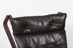 Sigurd Ressell Two Falcon Chairs with Leather Cushions by Vatne Møbler Norway