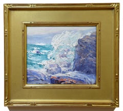 Sea Spray, Maine Coast, Impressionist, Oil on Board, Seascape