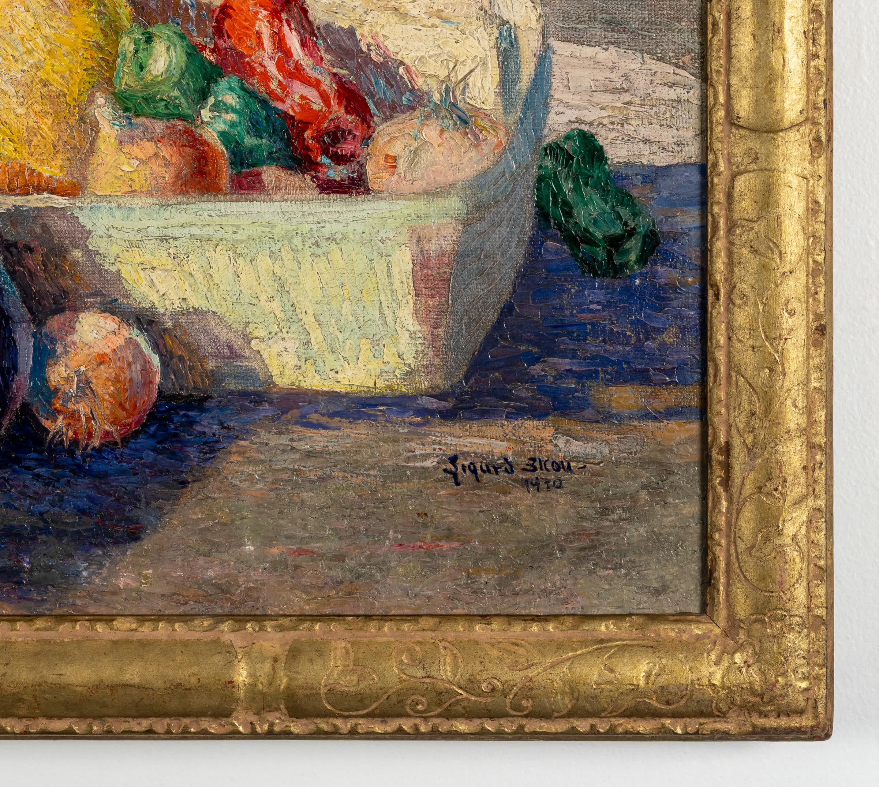 Bodegón con verduras - Still-Life Painting Marrón de Sigurd Skou