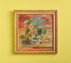 Sigurd Swane Composition with flowers Oil Painting, Antique Frame, 1926, Denamrk